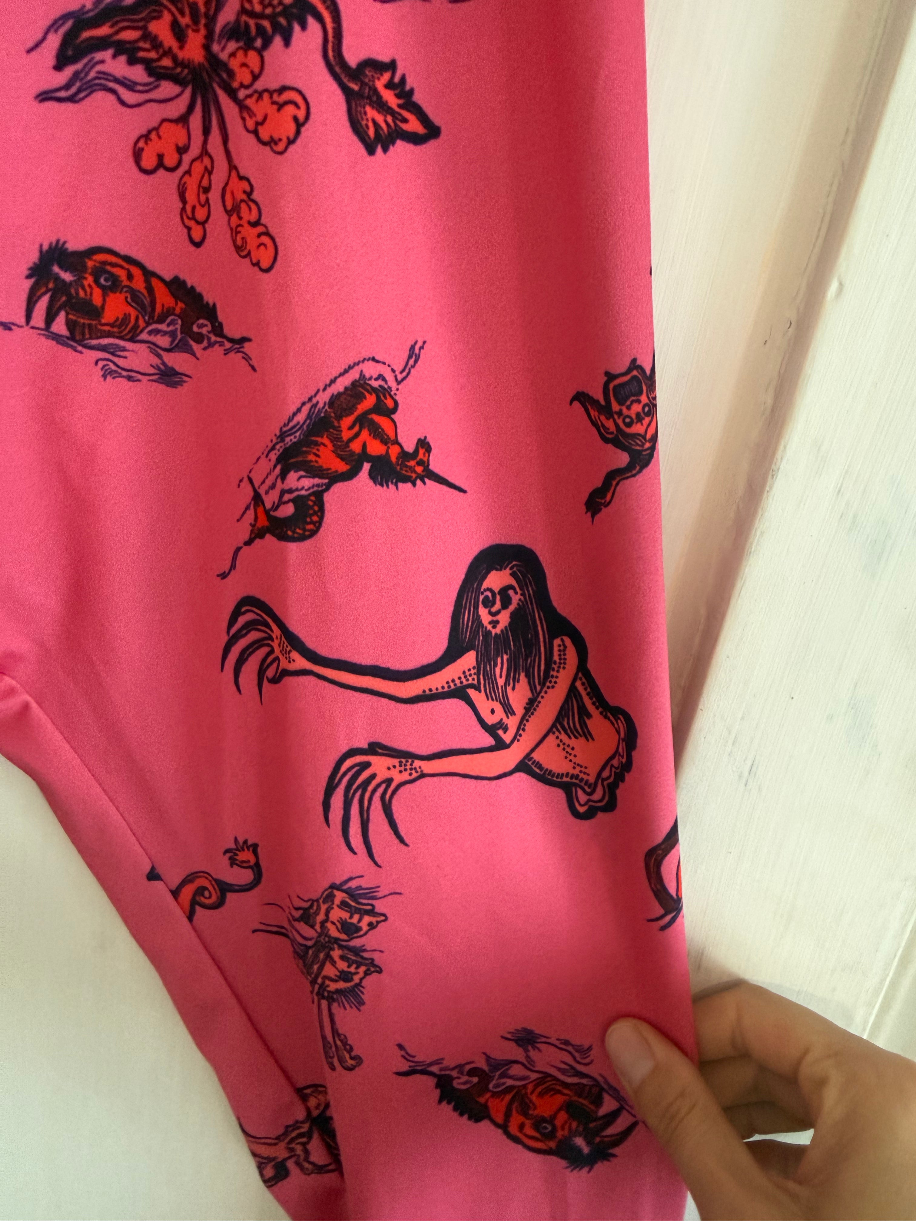JUNE SAMPLE SALE pink monster leggings XS