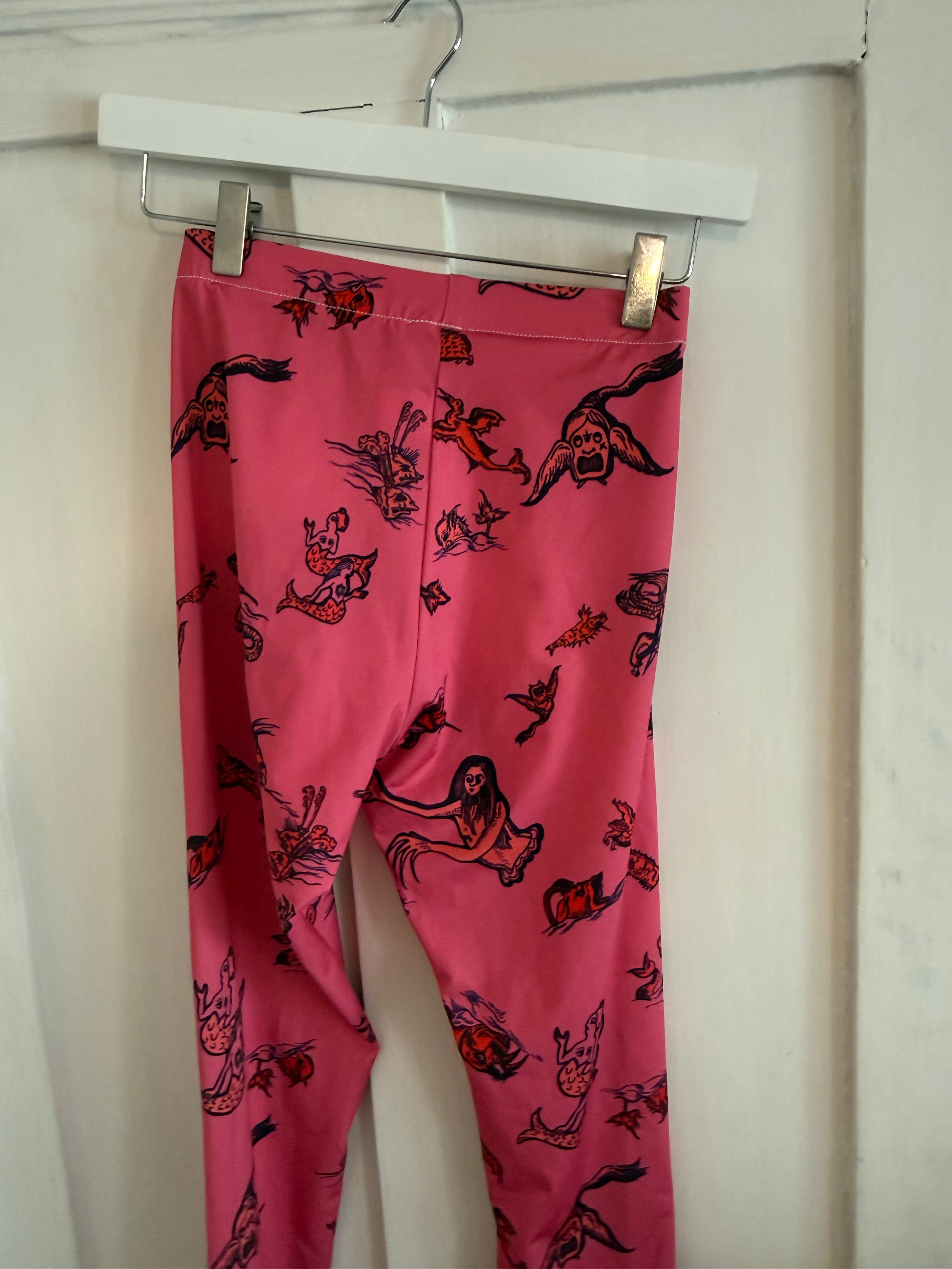JUNE SAMPLE SALE pink monster leggings XS