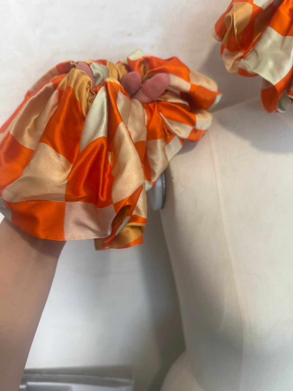 JUNE SAMPLE SALE GIANT SILK CHECK SCHRUNCHIE