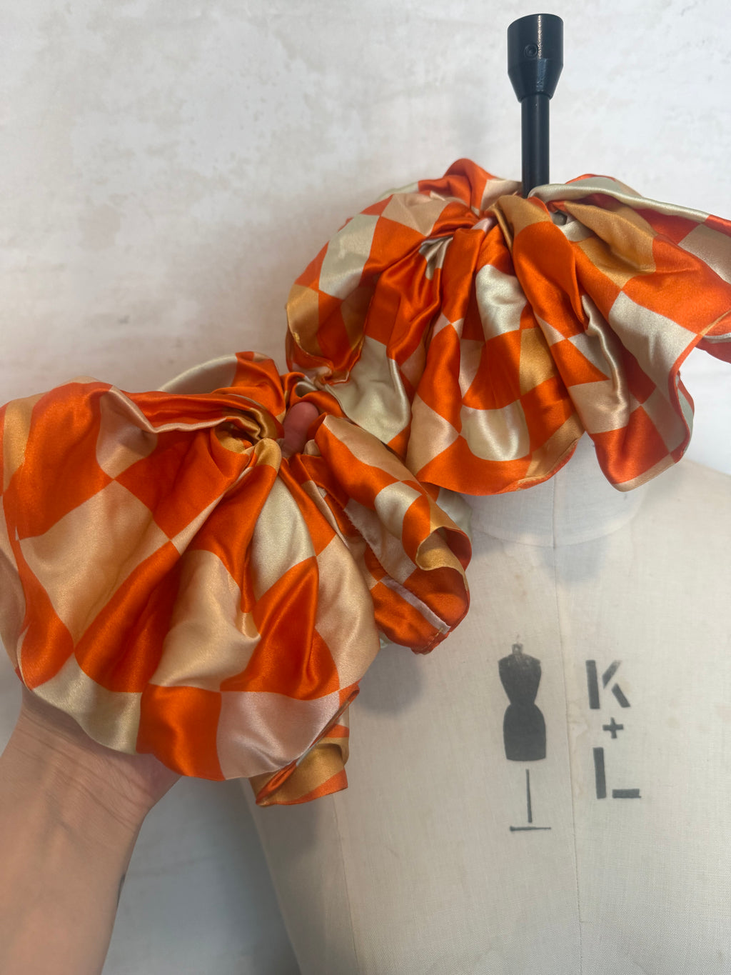 JUNE SAMPLE SALE GIANT SILK CHECK SCHRUNCHIE