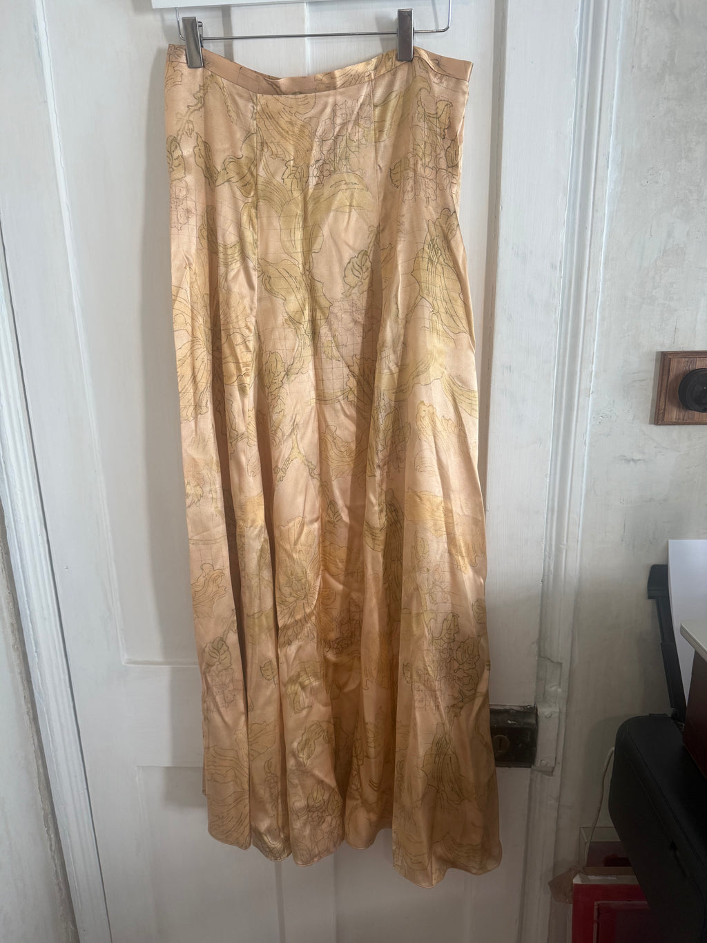JUNE SAMPLE SALE SILK lily print skirt fit samples S AND XL