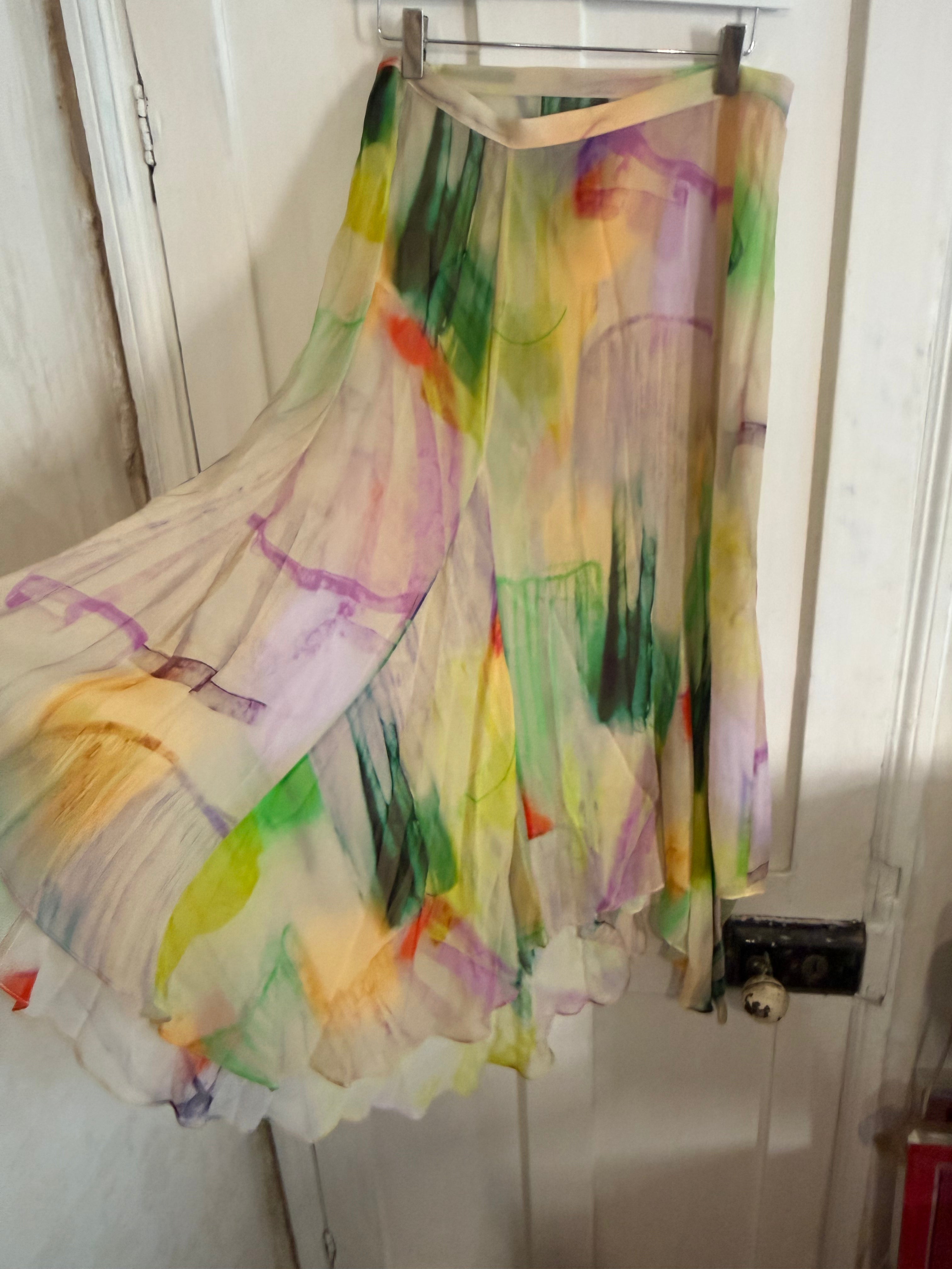 JUNE SAMPLE SALE silk georgette skirt S