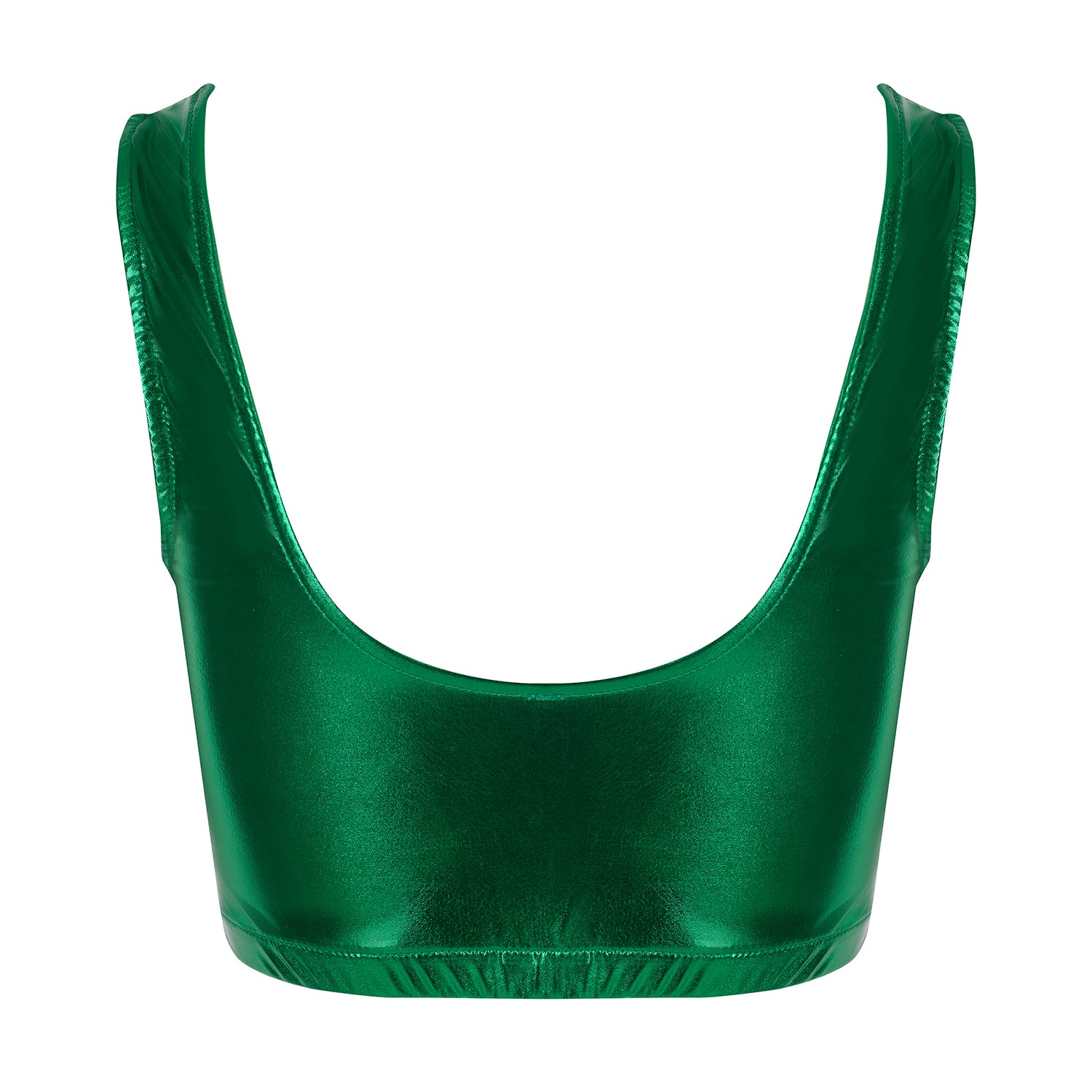 Margate Crop Top in Metallic Green