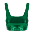 Margate Crop Top in Metallic Green