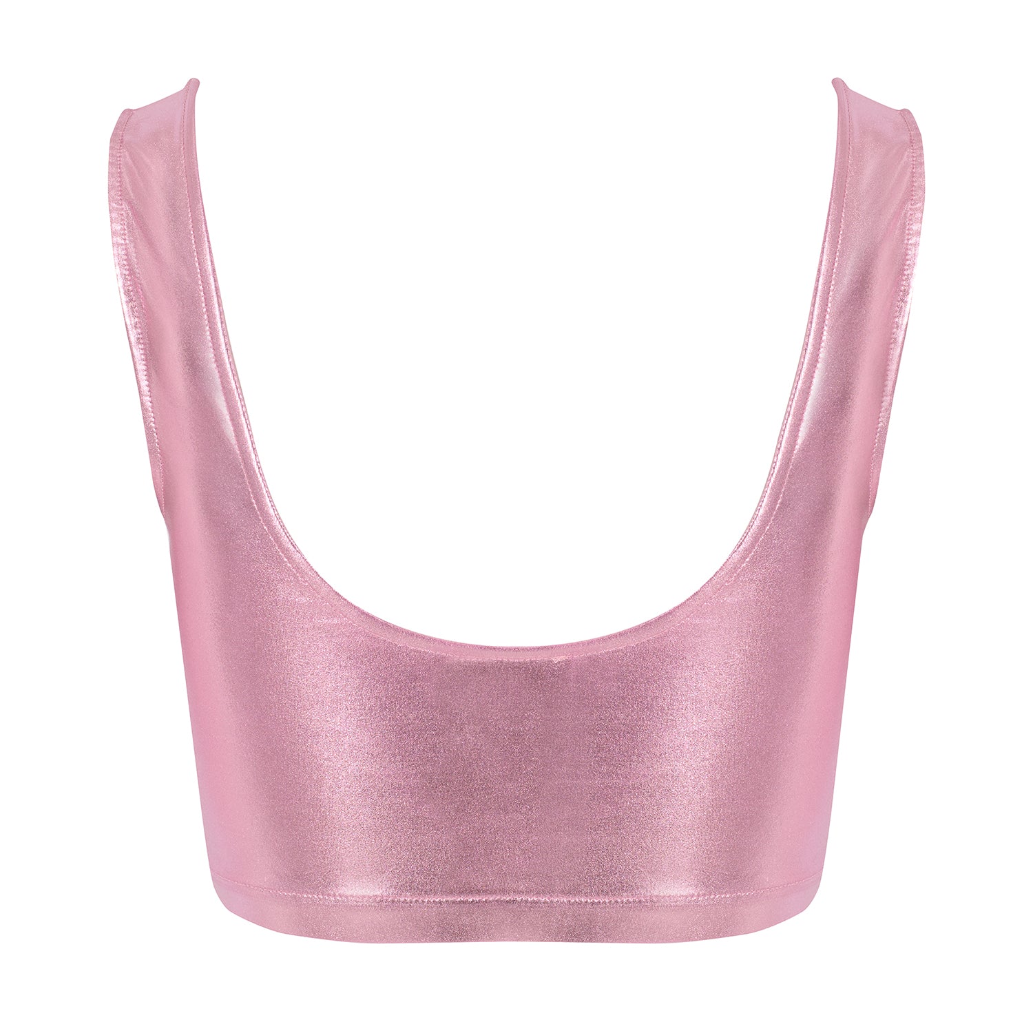Margate Crop Top in Metallic pink