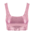 Margate Crop Top in Metallic pink