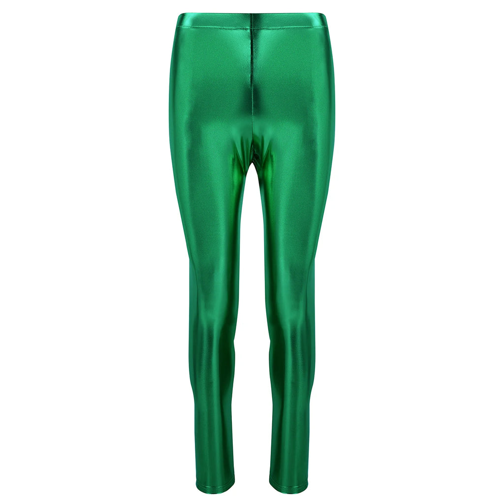 Margate Leggings in Metallic Green