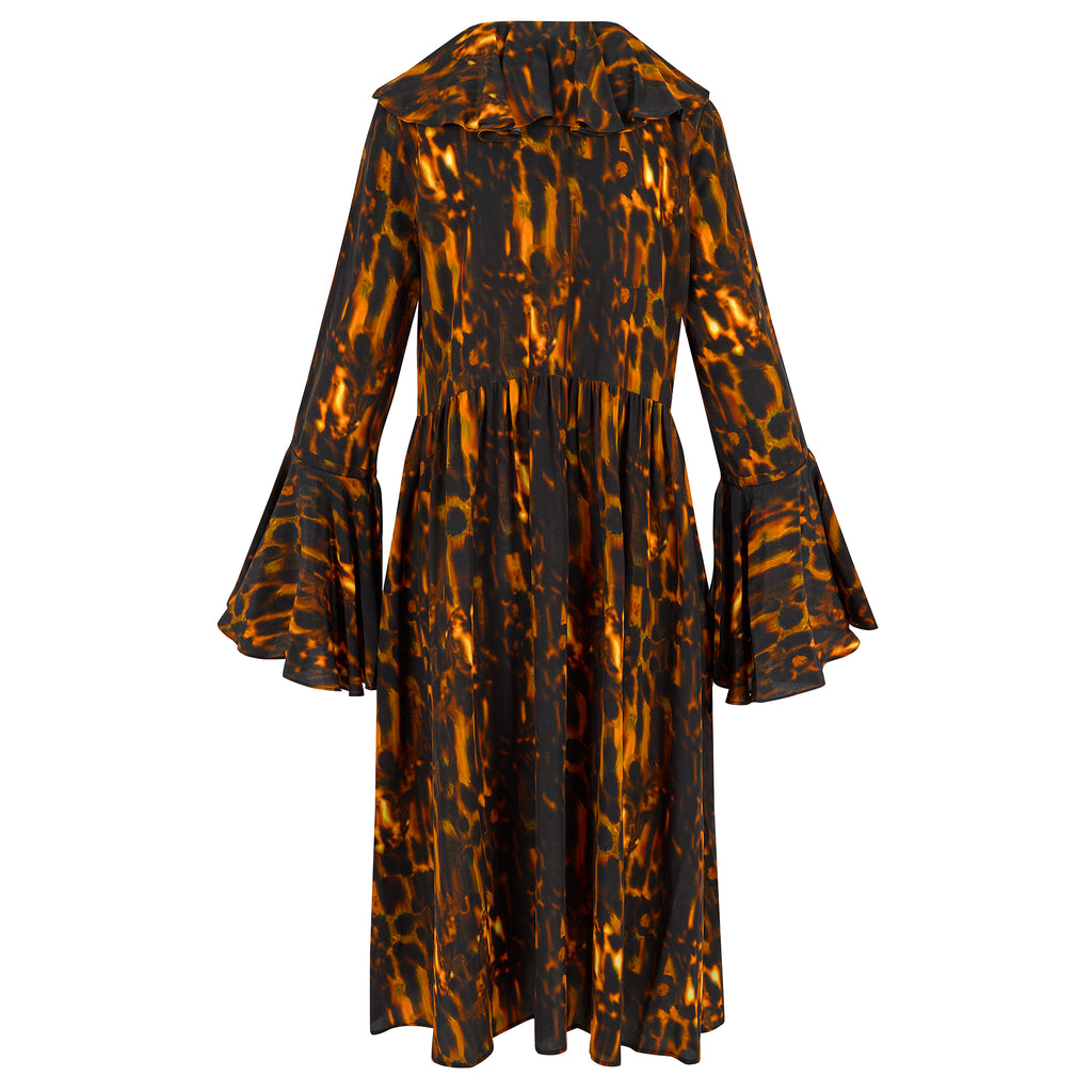 Morhav silk dress in Tortoise shell print