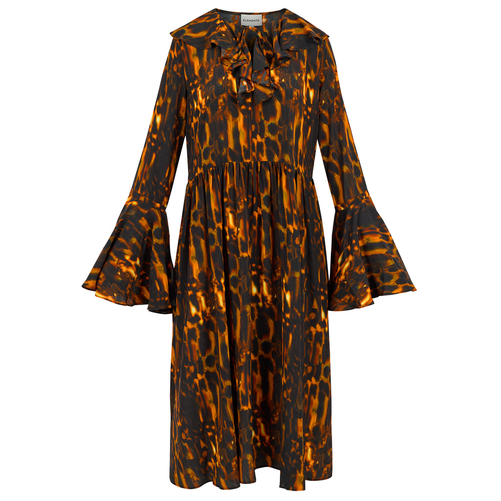 Morhav silk dress in Tortoise shell print – Klements London
