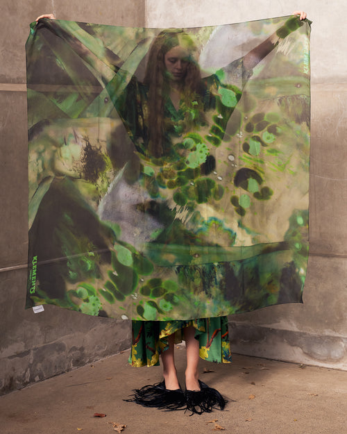 Swamp silk chiffon giant scarf