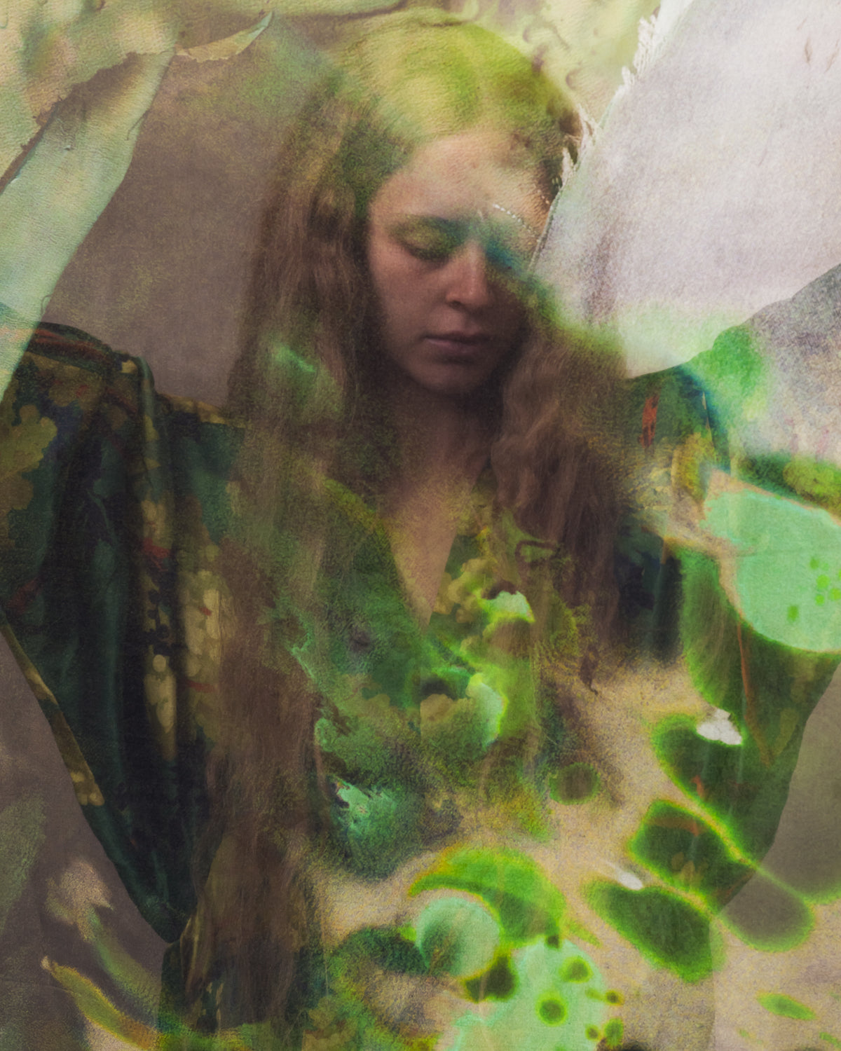 Swamp silk chiffon giant scarf