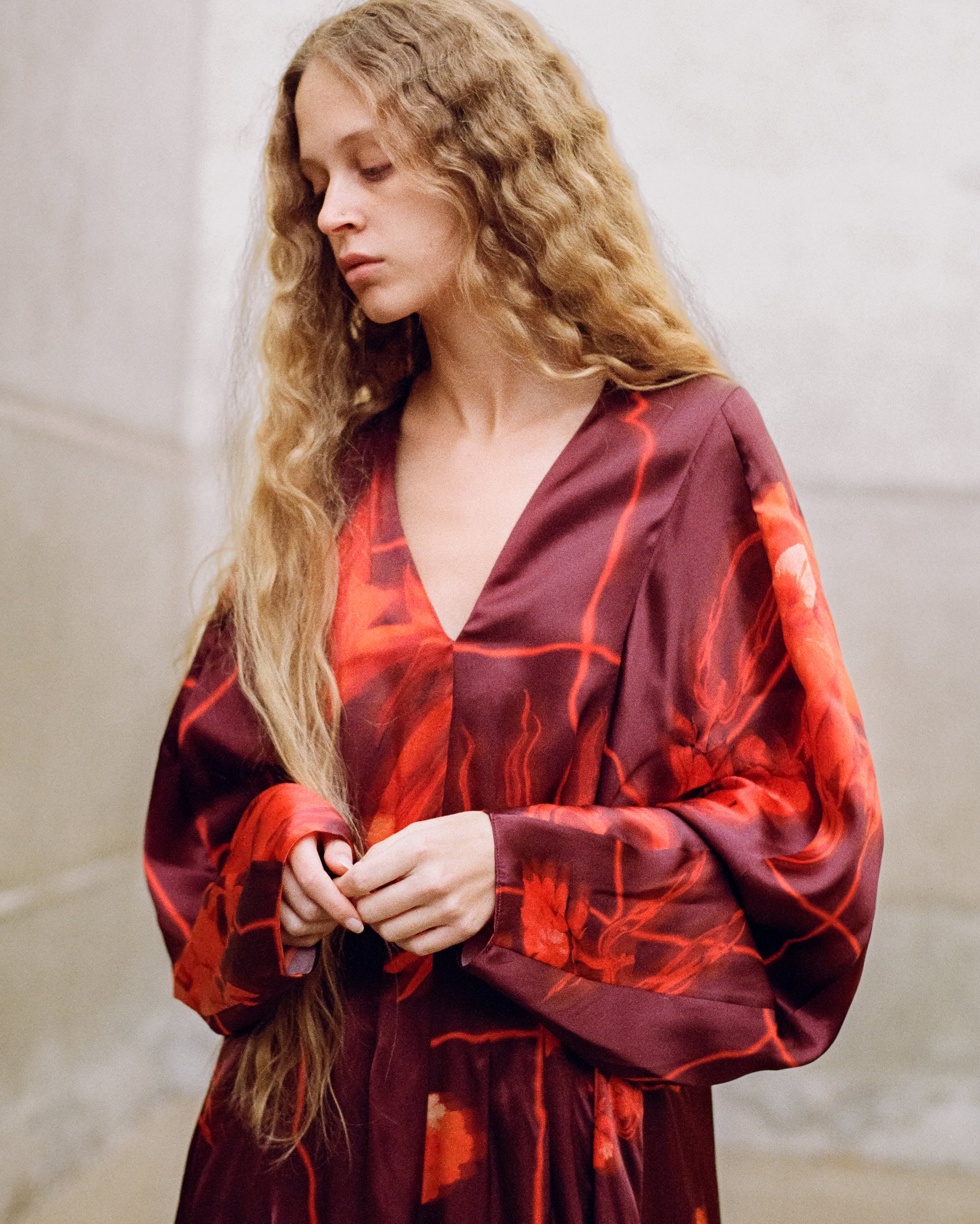 Virginia Dress in Mercury bouquet print