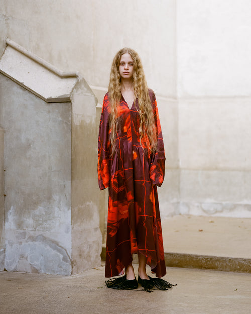 Virginia Dress in Mercury bouquet print