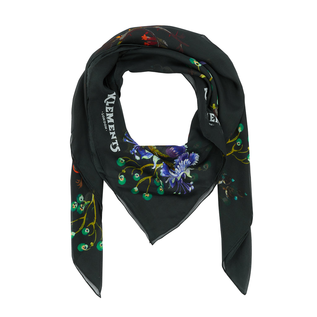 Witch flower silk chiffon giant scarf