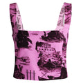 May Bodice Top in Doomed Voyage print, Sorbet pink and Port