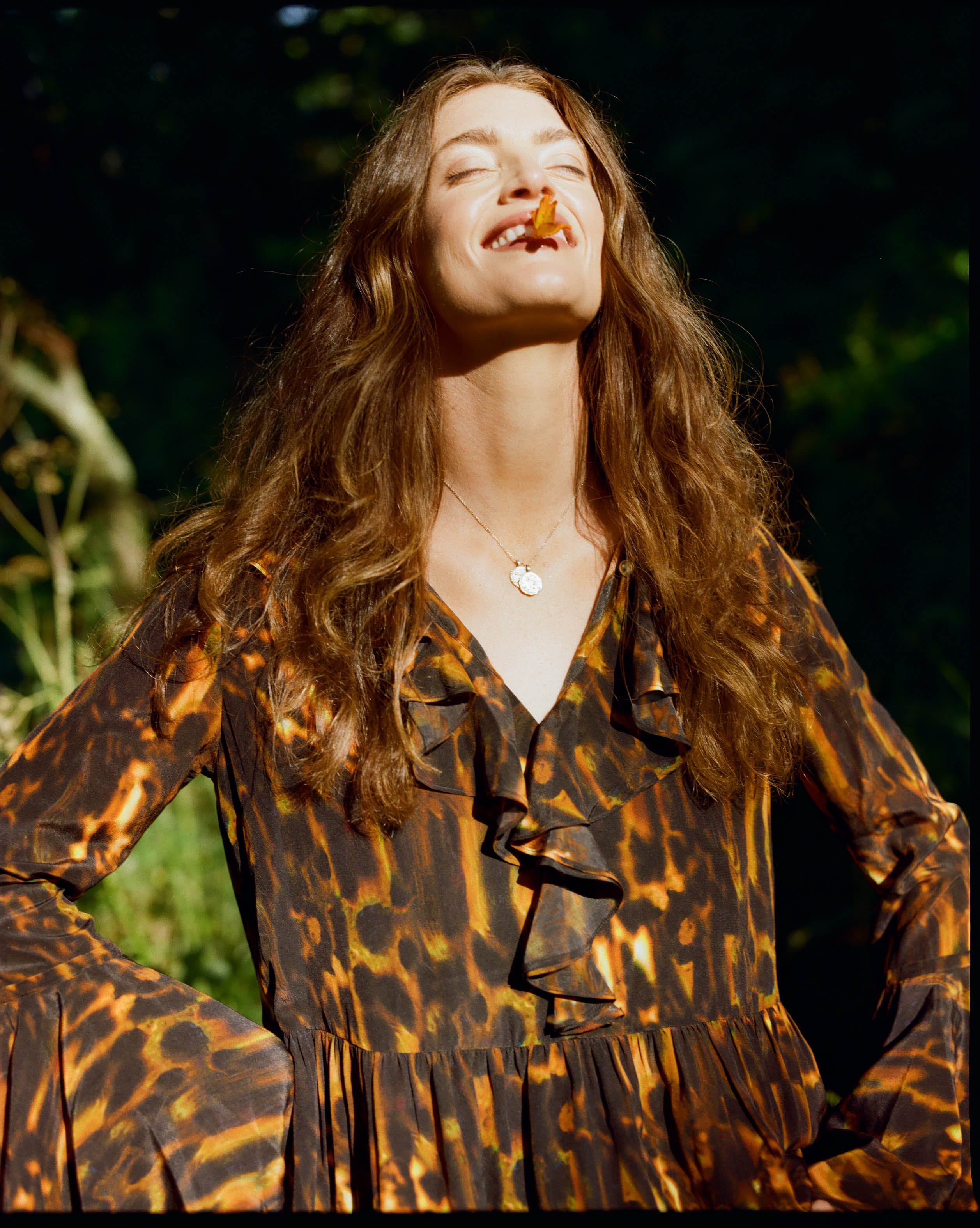 Morhav silk dress in Tortoise shell print