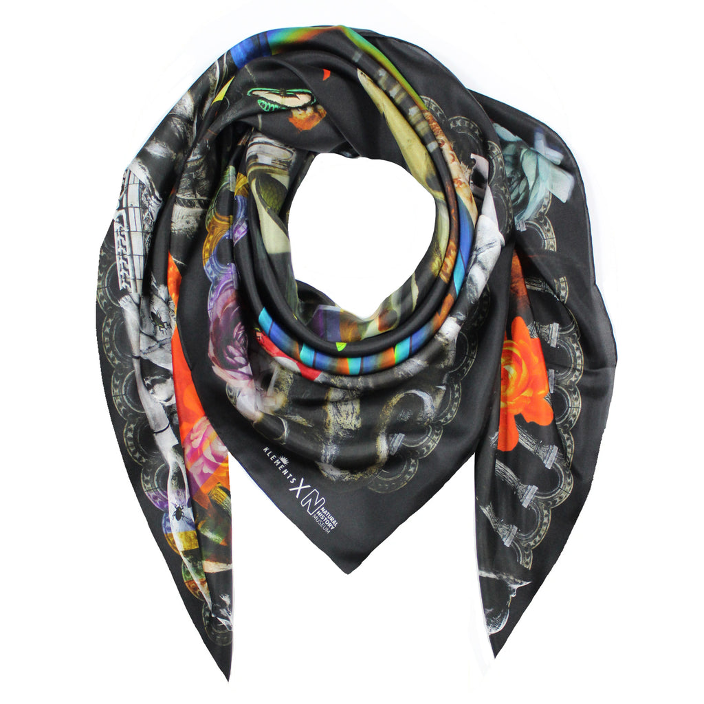 Natural History silk scarf (two size options)