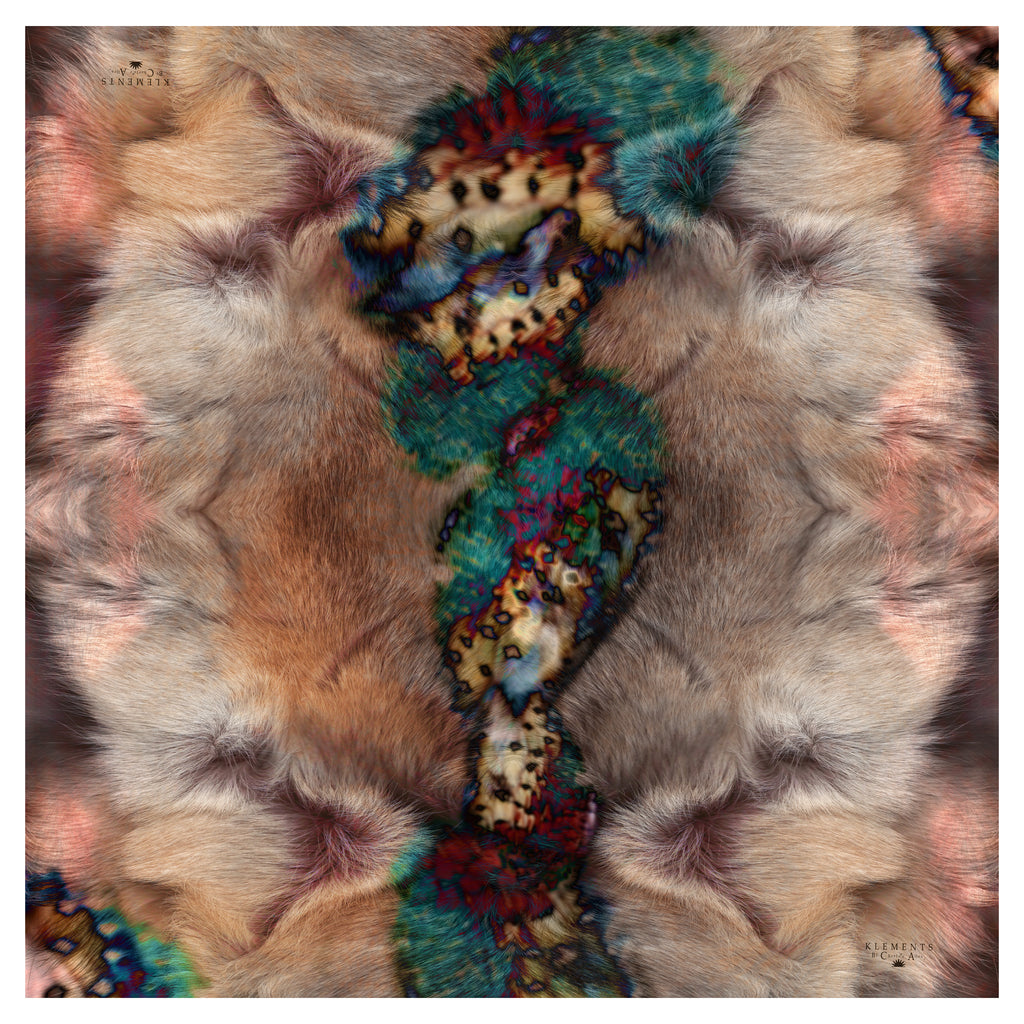 Reindeer silk scarf (two size options)