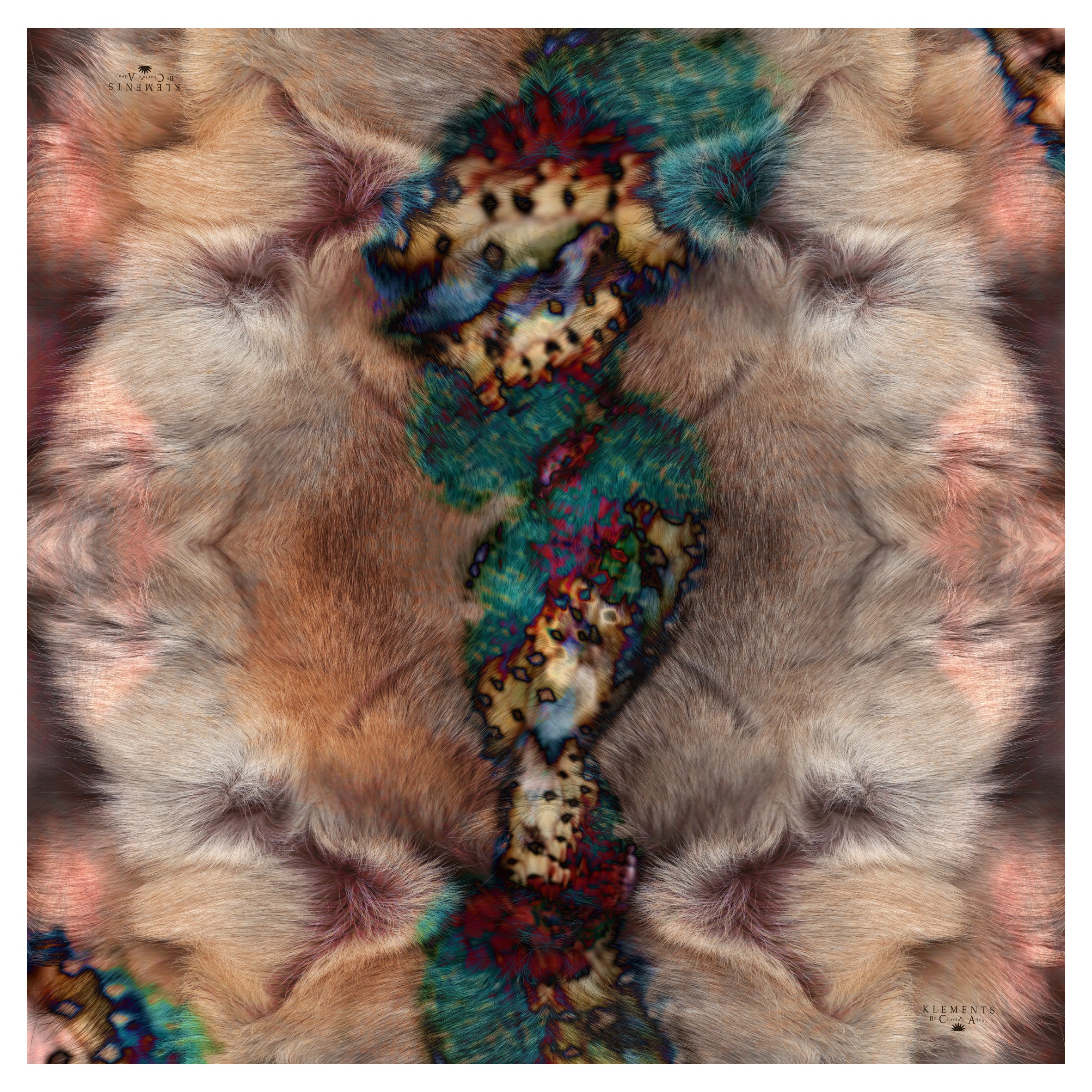 Reindeer silk scarf (two size options)