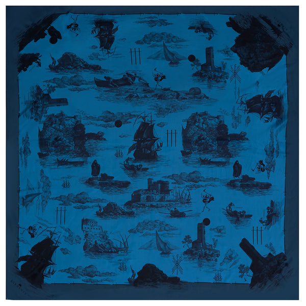 Silk Scarf in Doomed Voyage print