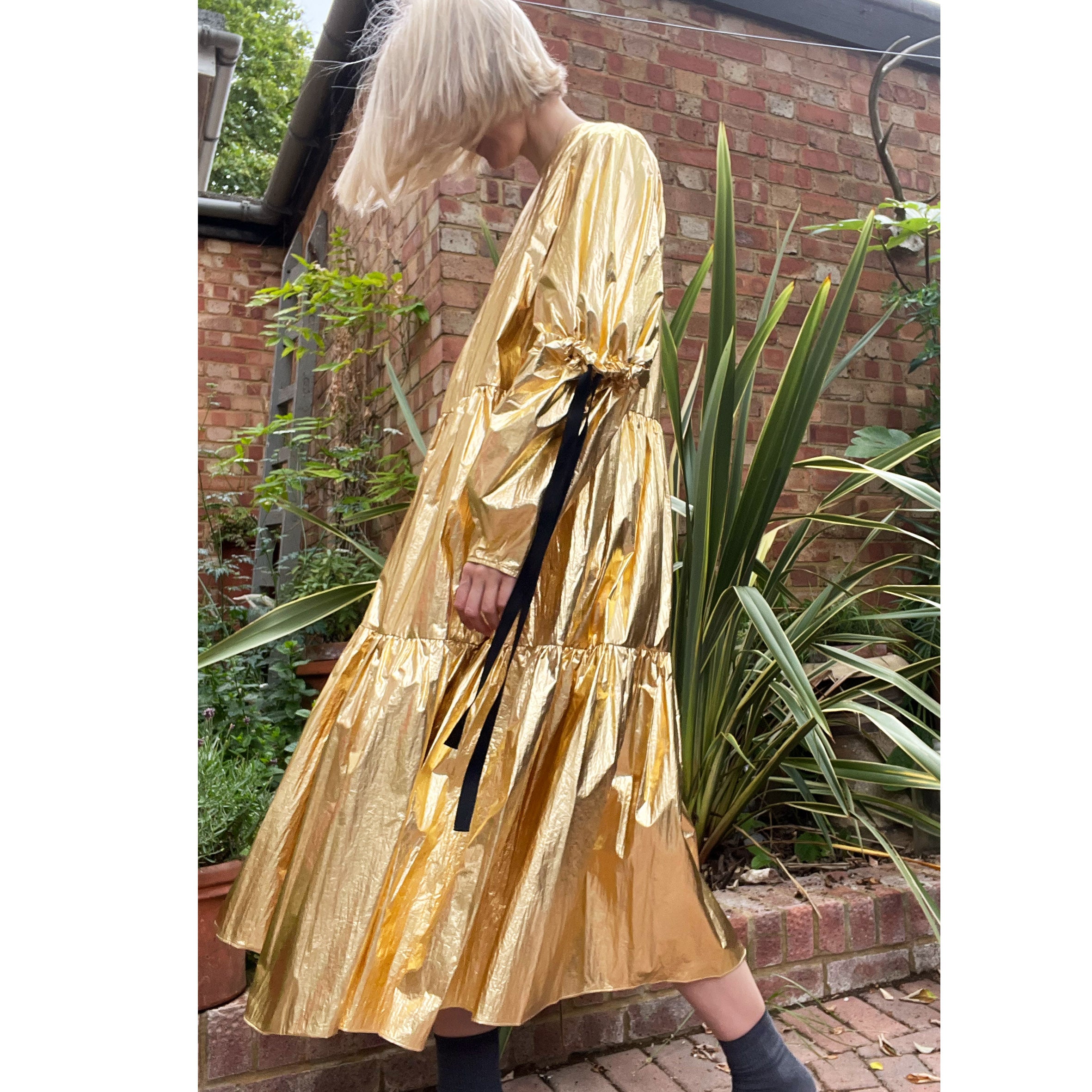 Eidothea Dress in Disco Gold