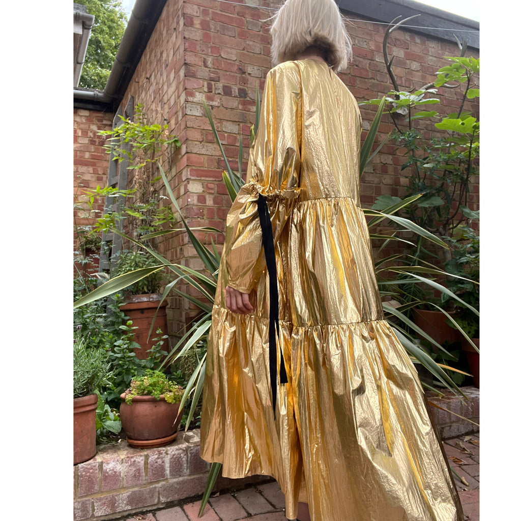 Eidothea Dress in Disco Gold