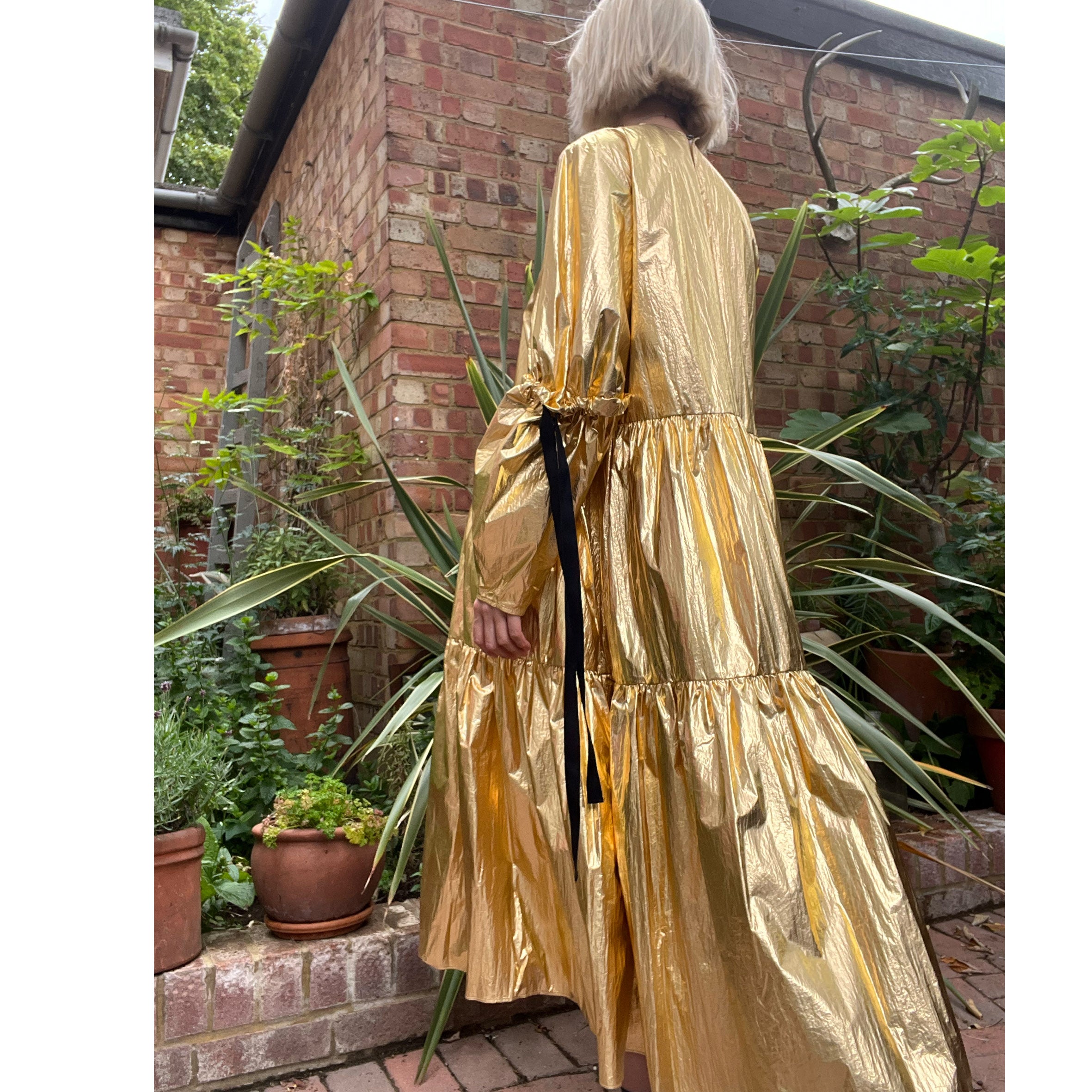 Eidothea Dress in Disco Gold