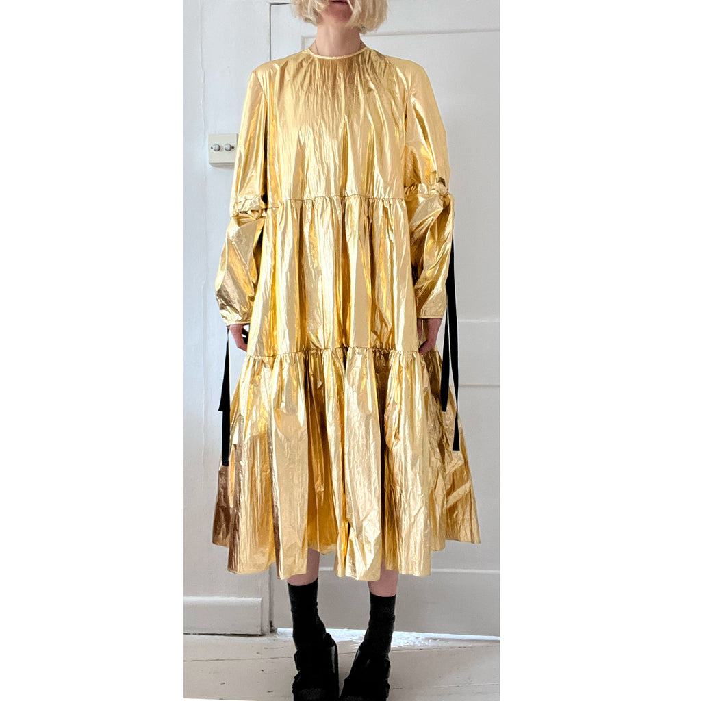 Eidothea Dress in Disco Gold