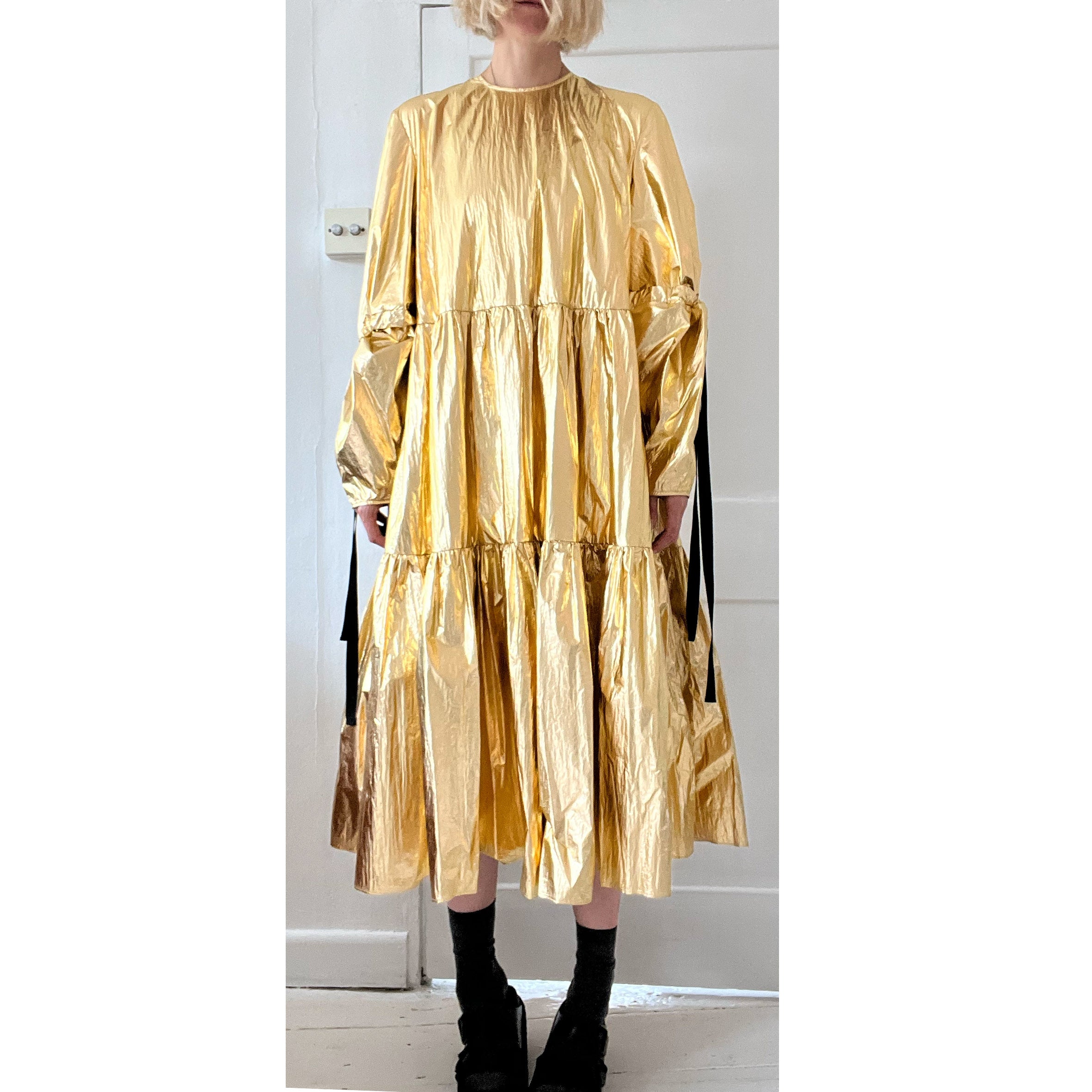 Eidothea Dress in Disco Gold