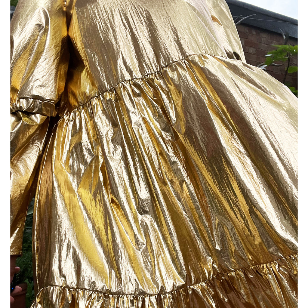 Eidothea Dress in Disco Gold