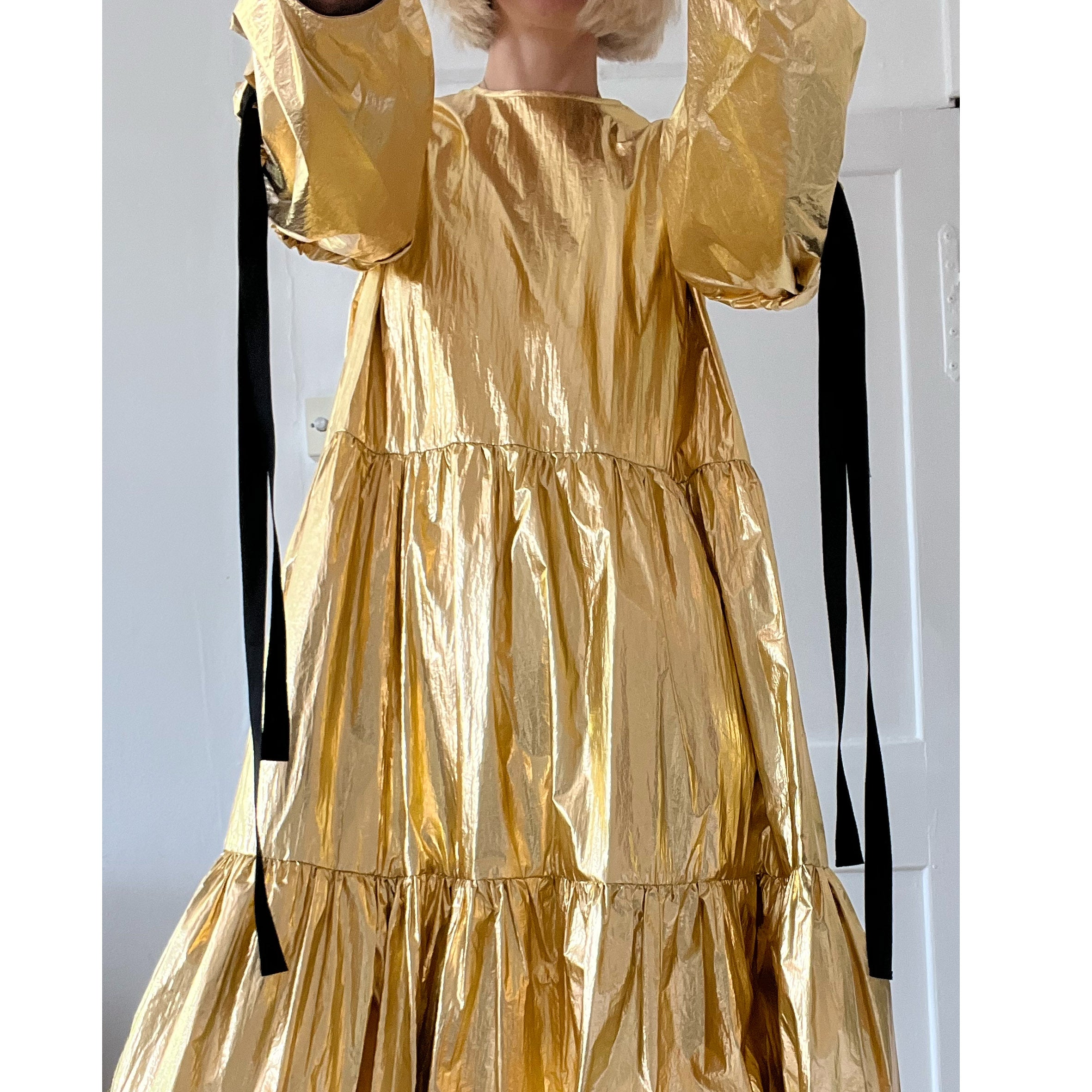 Eidothea Dress in Disco Gold