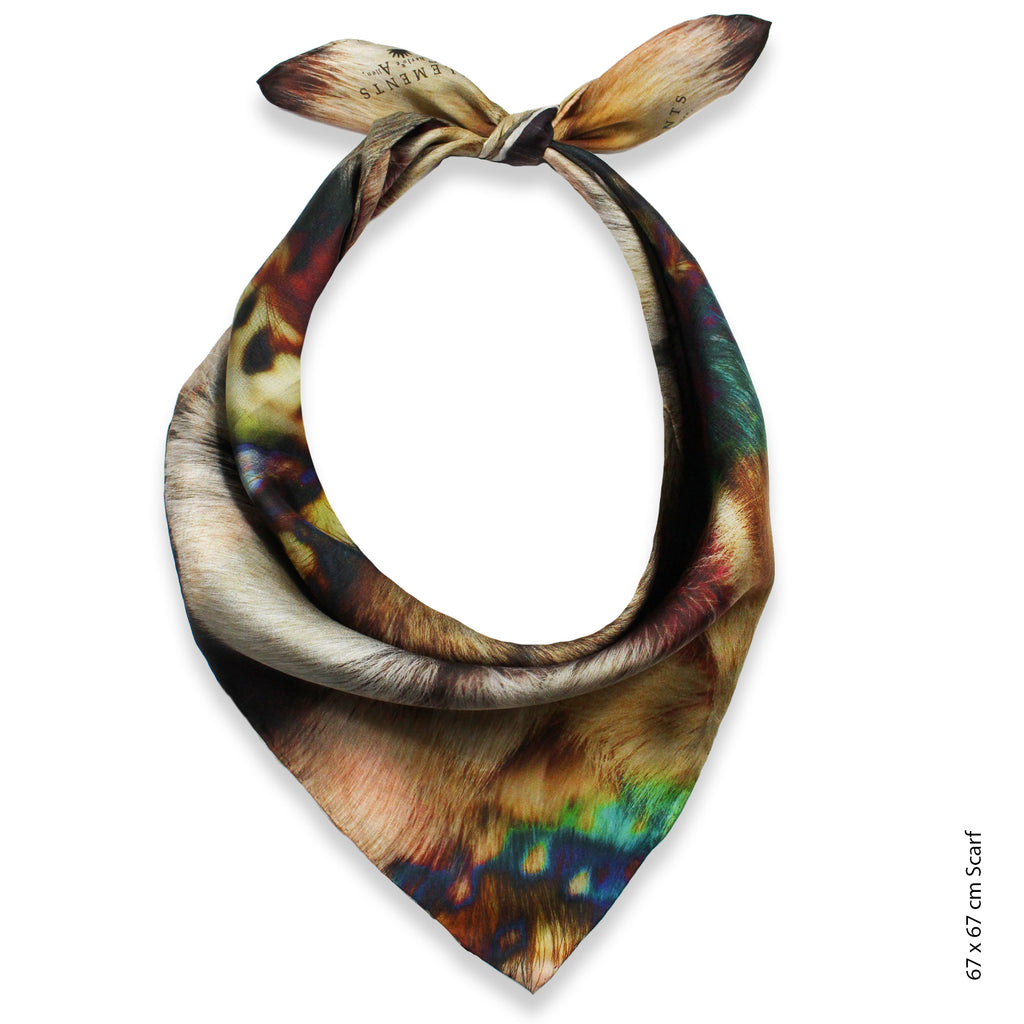 Reindeer silk scarf (two size options)