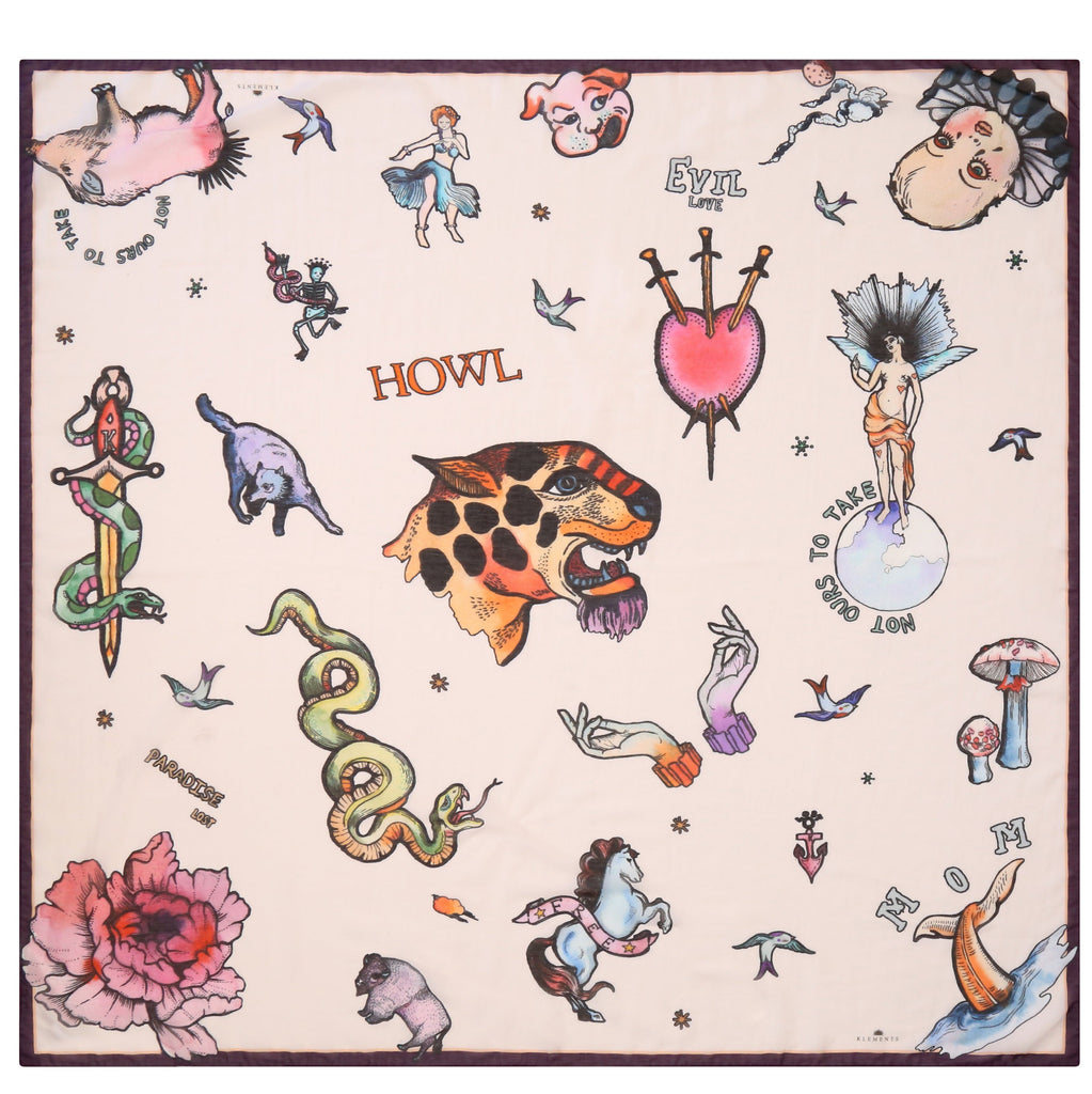 Tattoo silk scarf