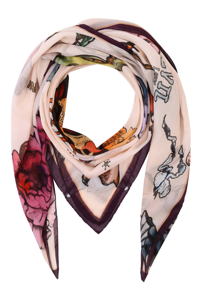 Tattoo silk scarf