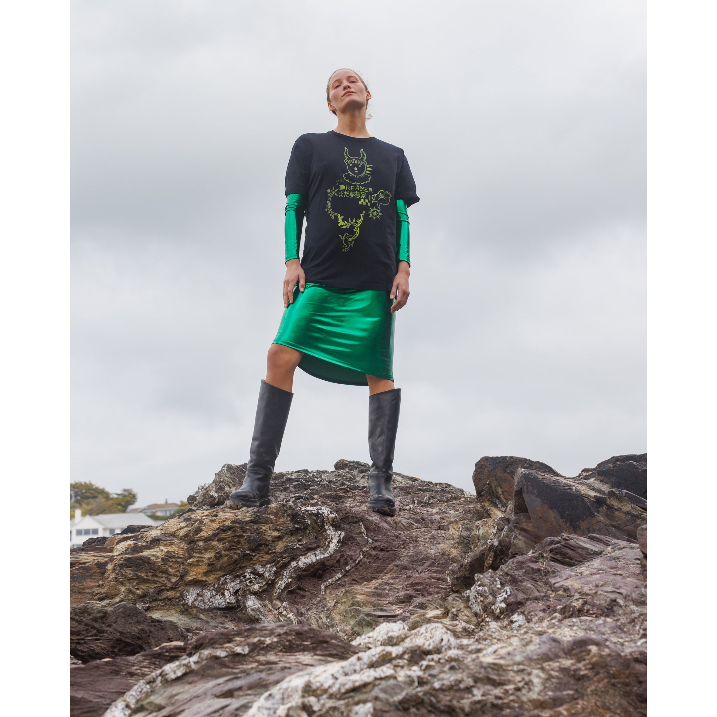 Still a dream T shirt charcoal