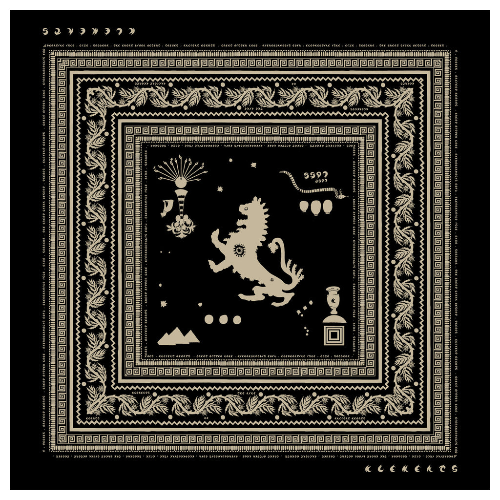 Bandana scarf Ancient Hearts Black
