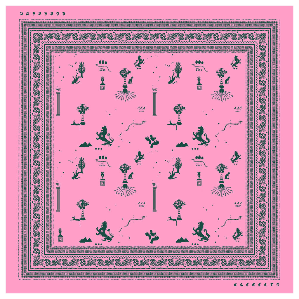 Giant Silk Scarf in Ancient Hearts Pink