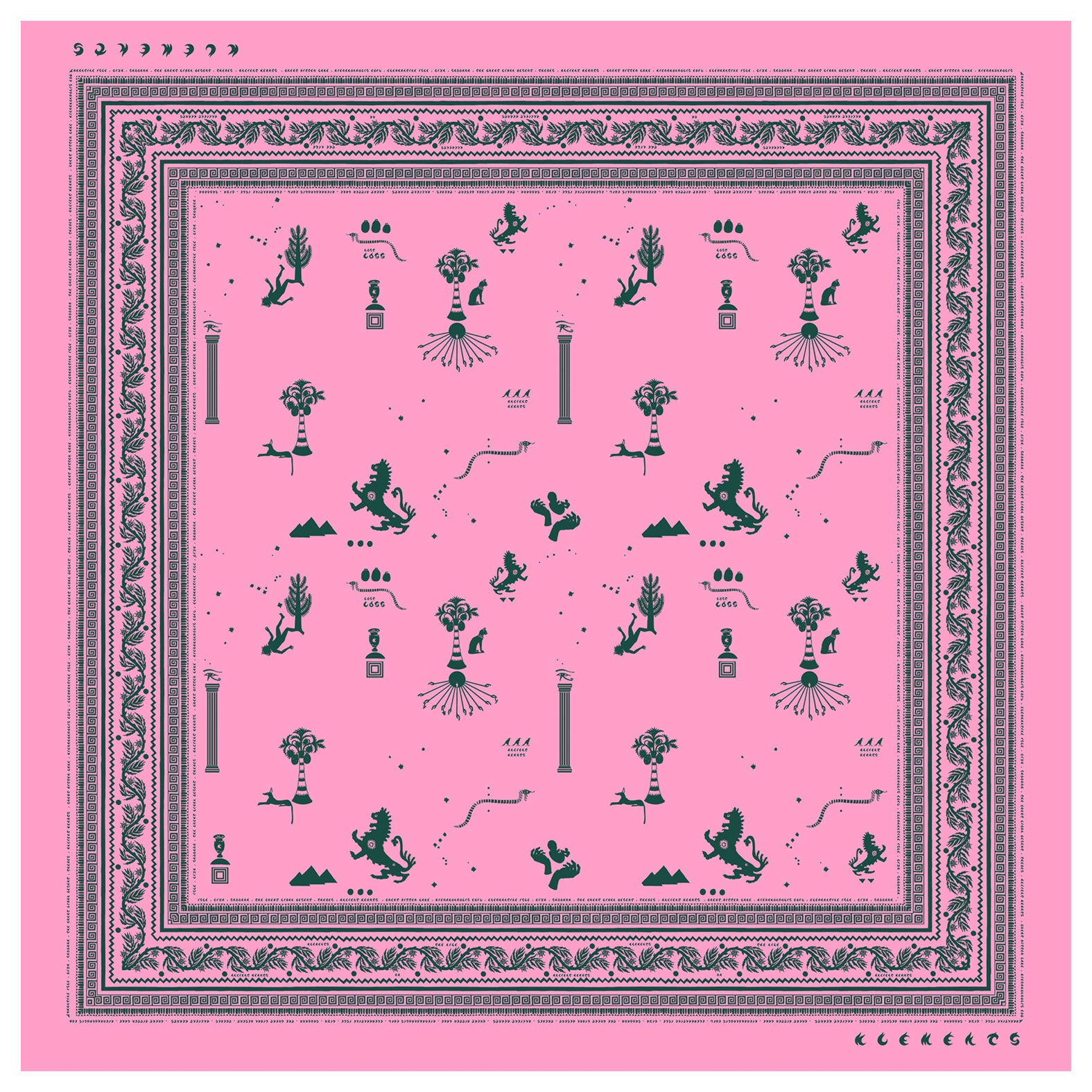 Giant Silk Scarf in Ancient Hearts Pink