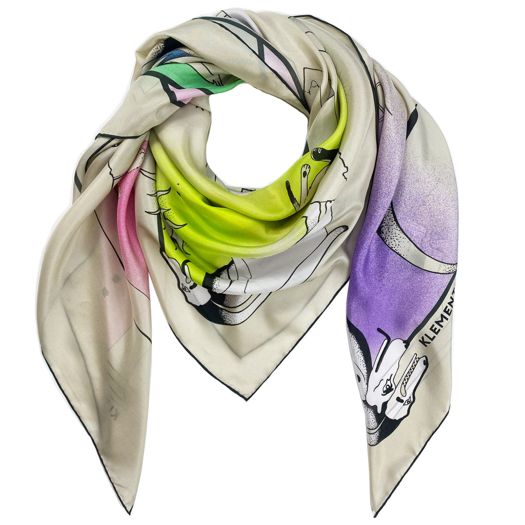 Giant Silk Scarf in Celestial Cartoons