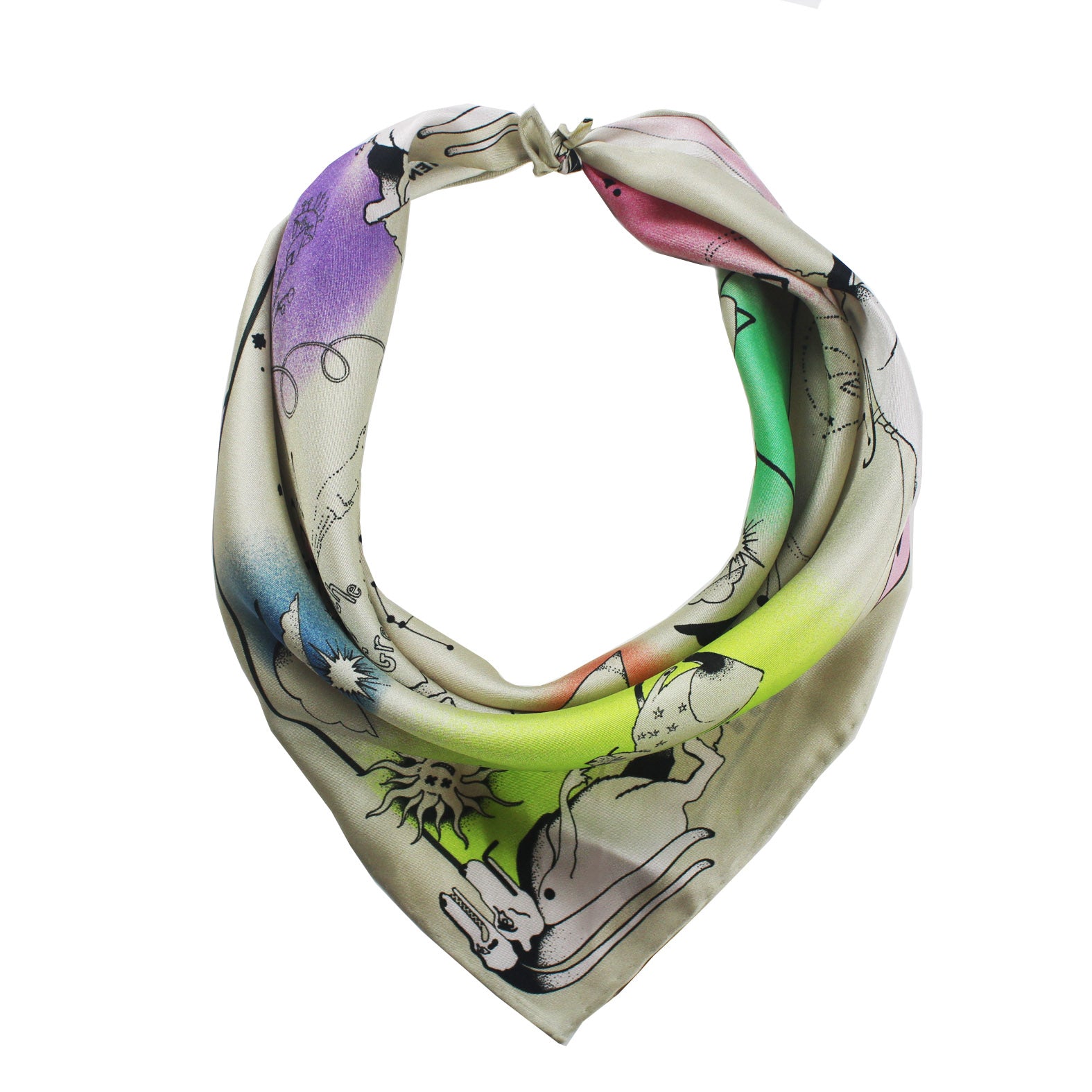 Bandana Scarf in Celestial Cartoons