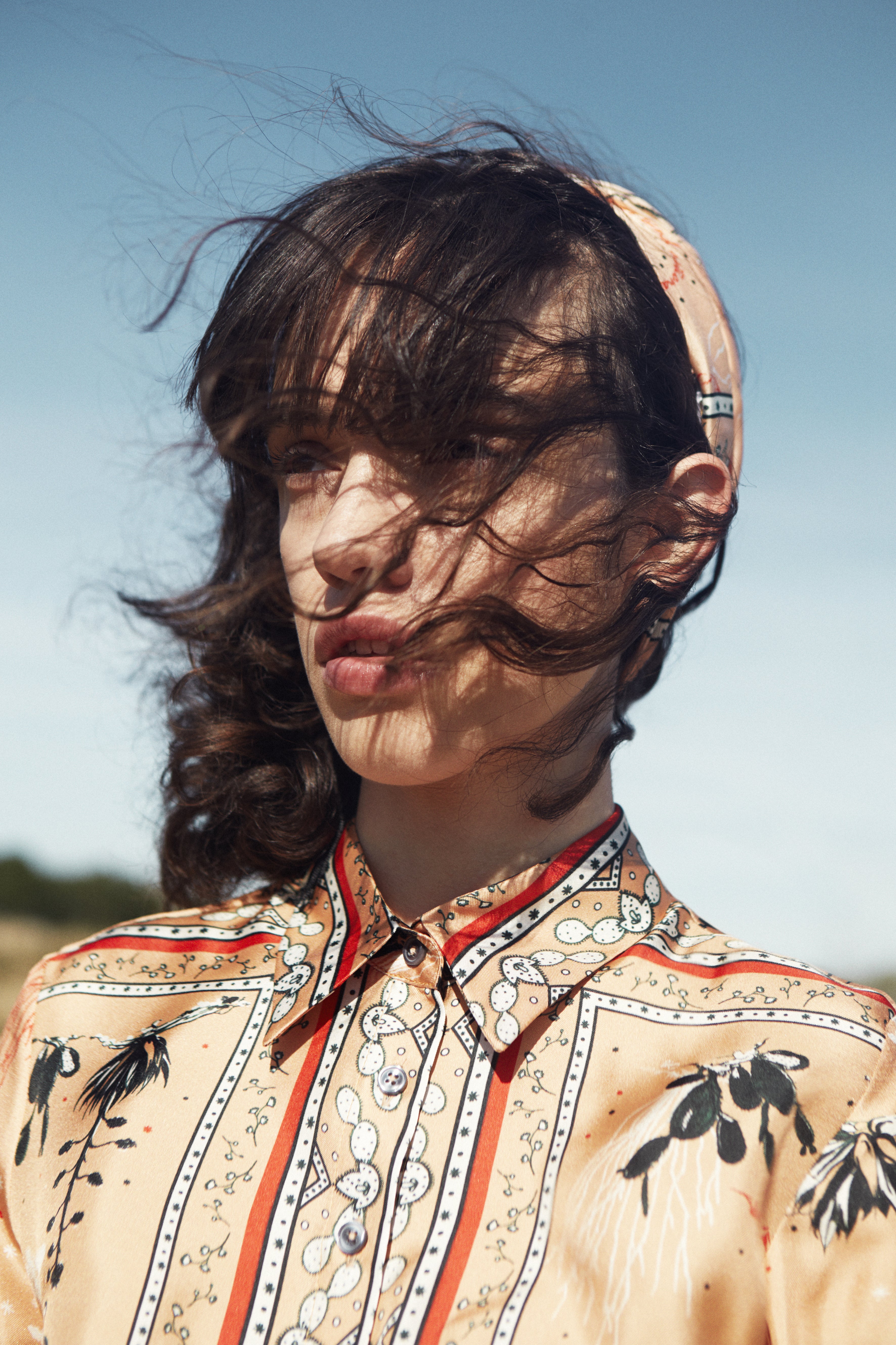 Ivie Tassel Silk Scarf in Chihuahuan Desert