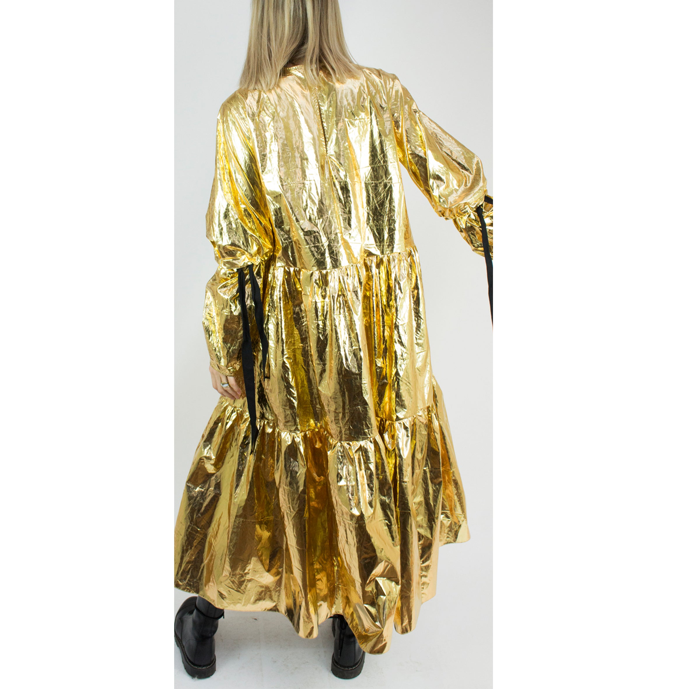 Eidothea Dress in Disco Gold