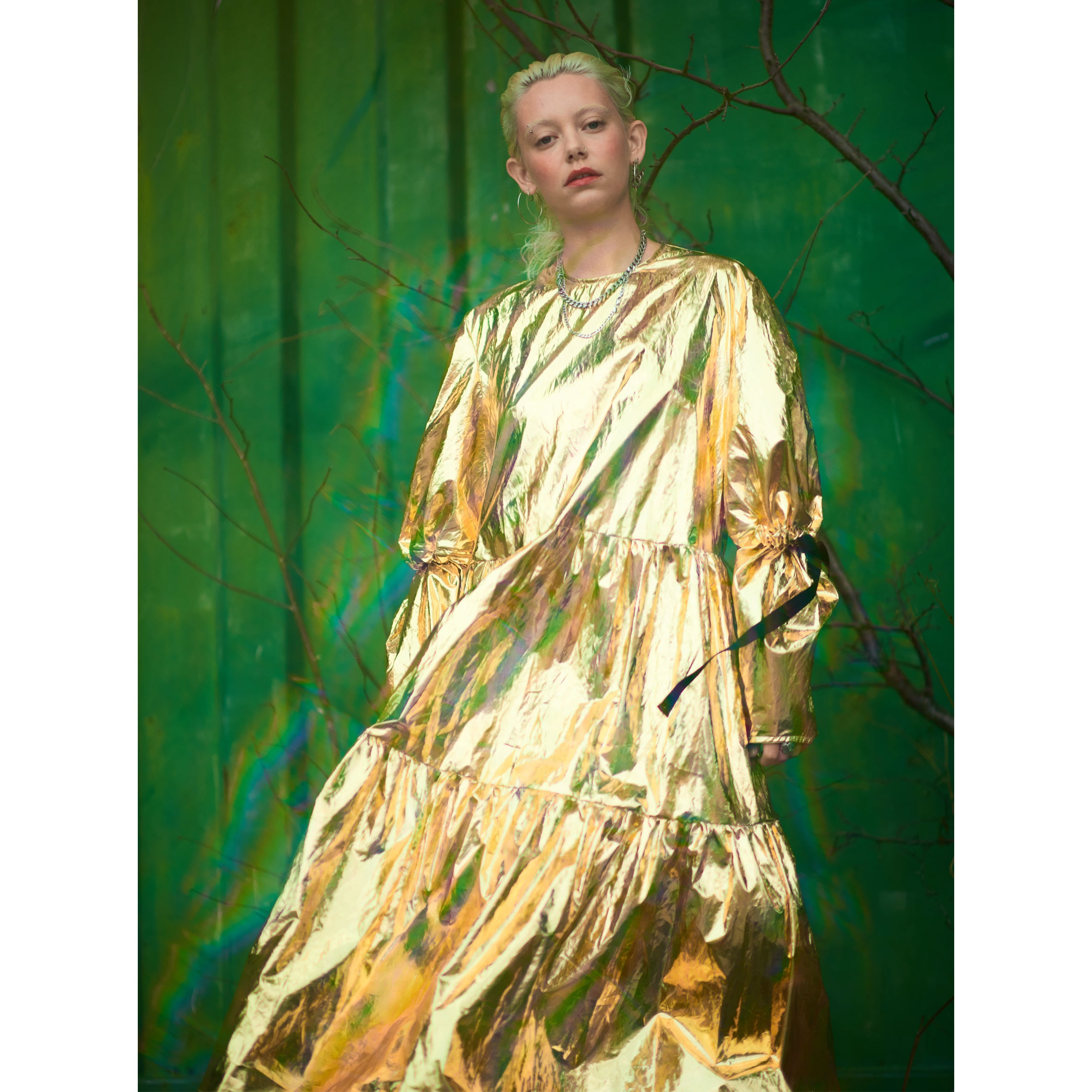 Eidothea Dress in Disco Gold
