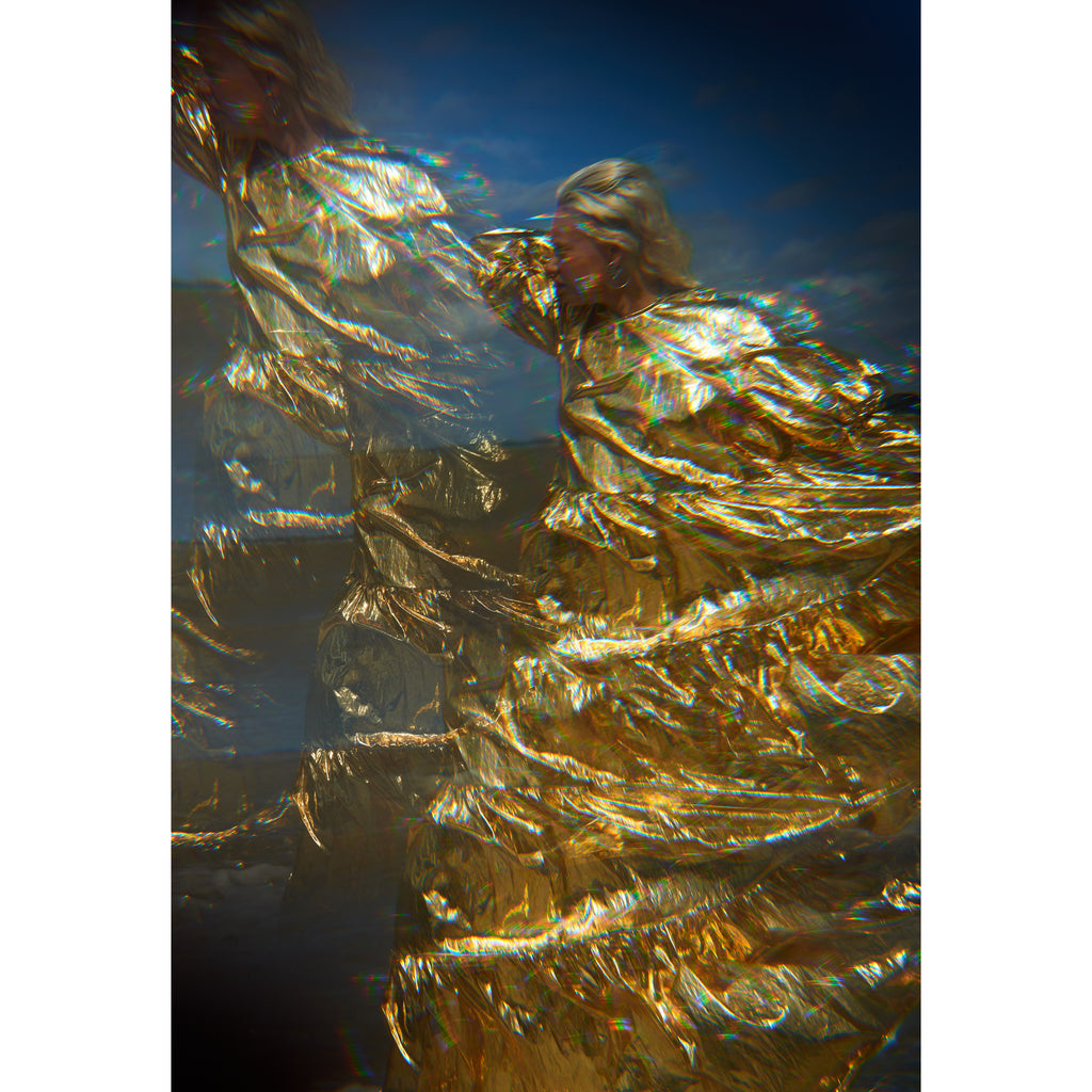 Eidothea Dress in Disco Gold