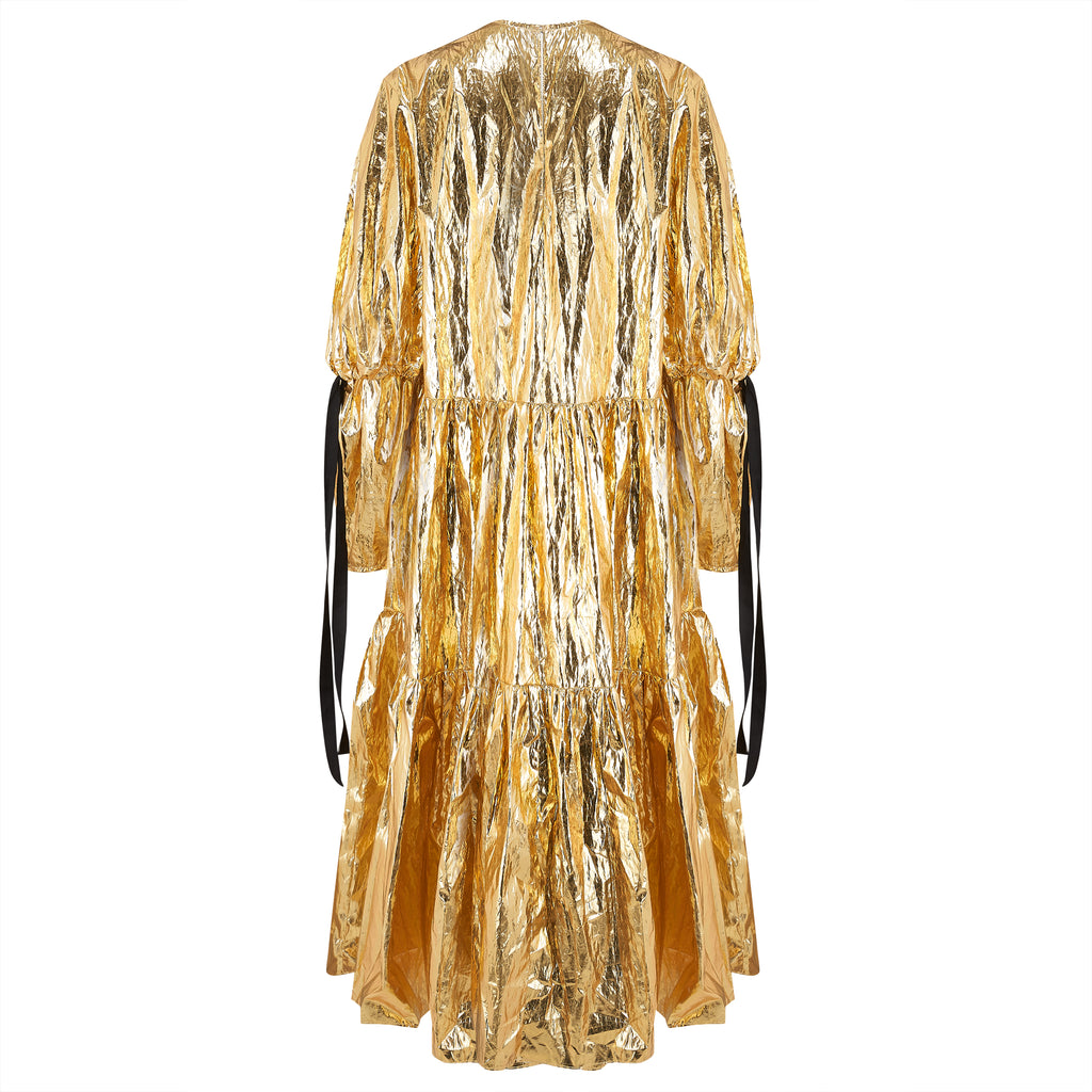 Eidothea Dress in Disco Gold