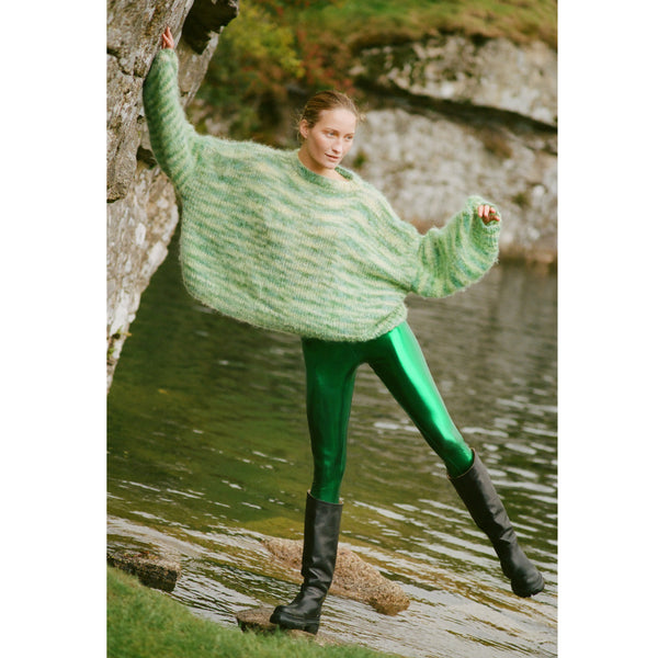 Hand knitted mohair jumper seaweed