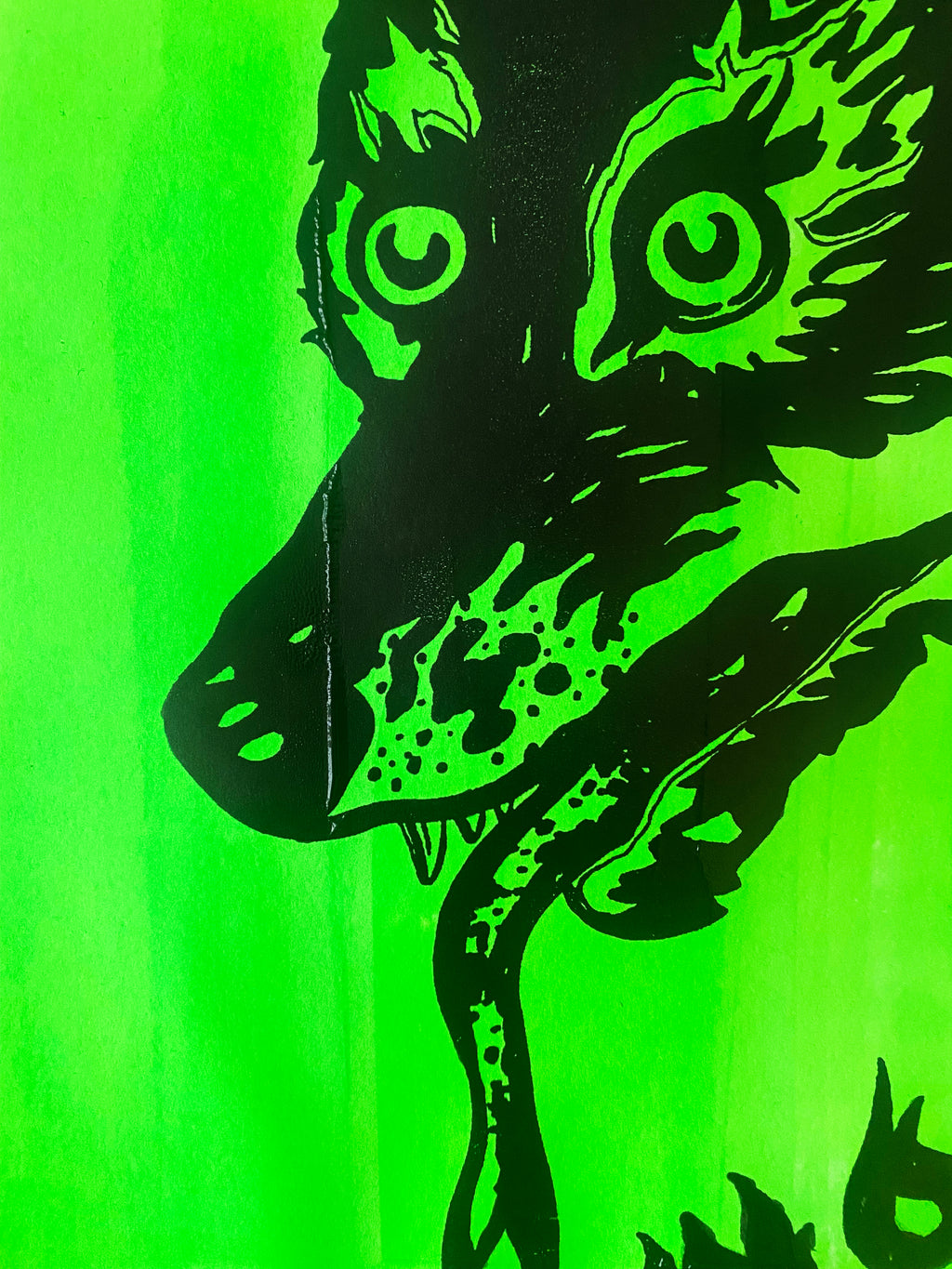 Hand screen printed 'WOLVES' A2 print