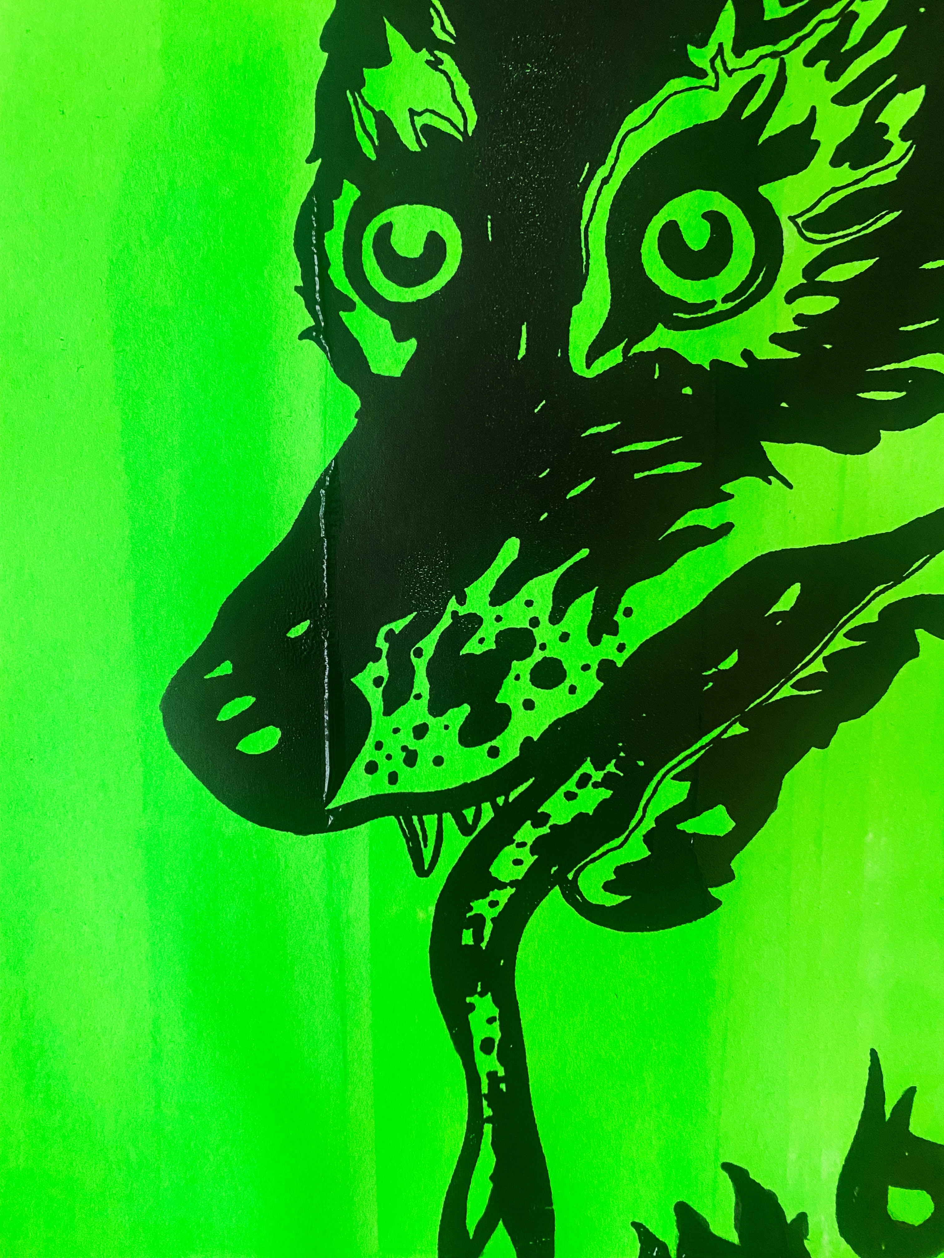 Hand screen printed 'WOLVES' A2 print