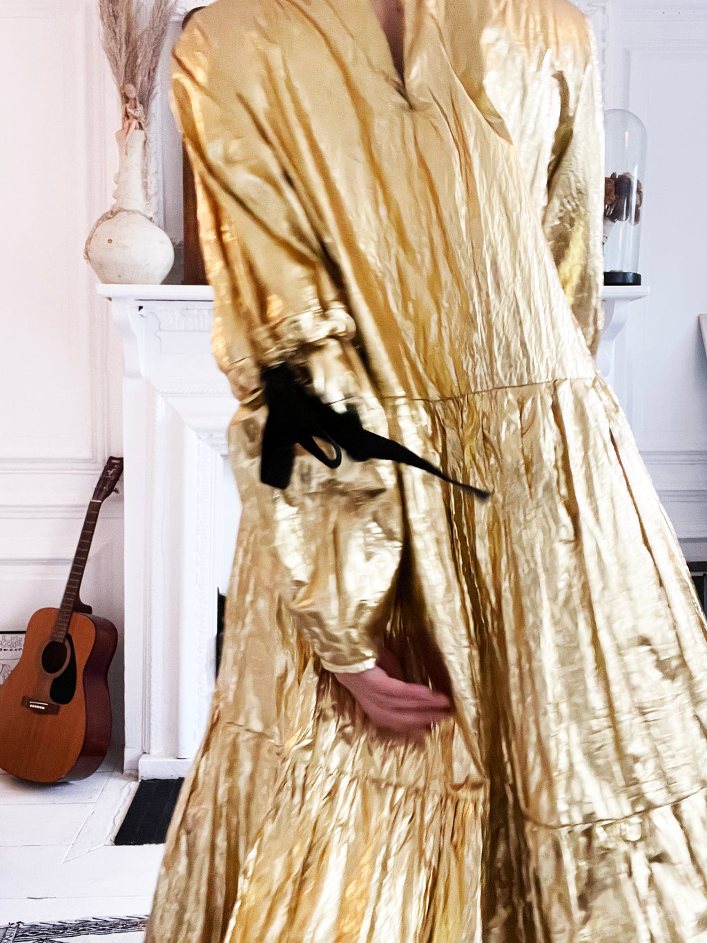 Eidothea Dress in Disco Gold