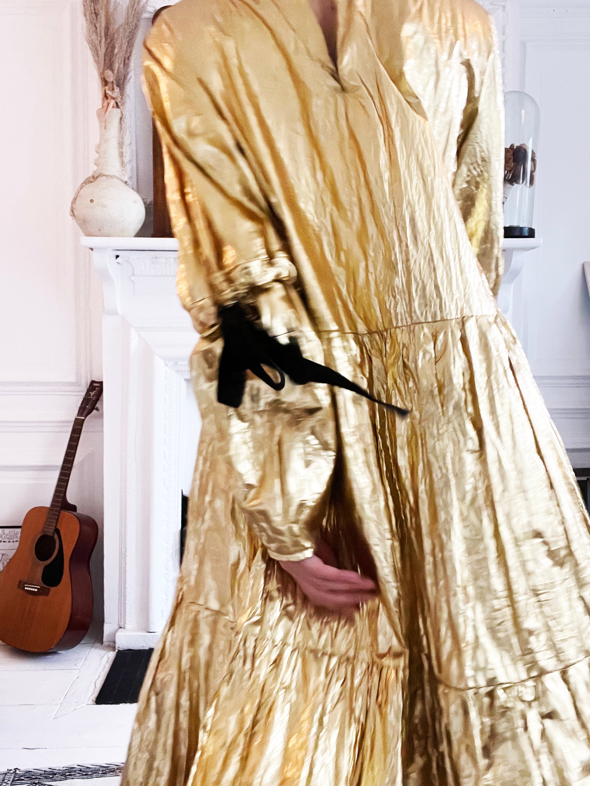 Eidothea Dress in Disco Gold